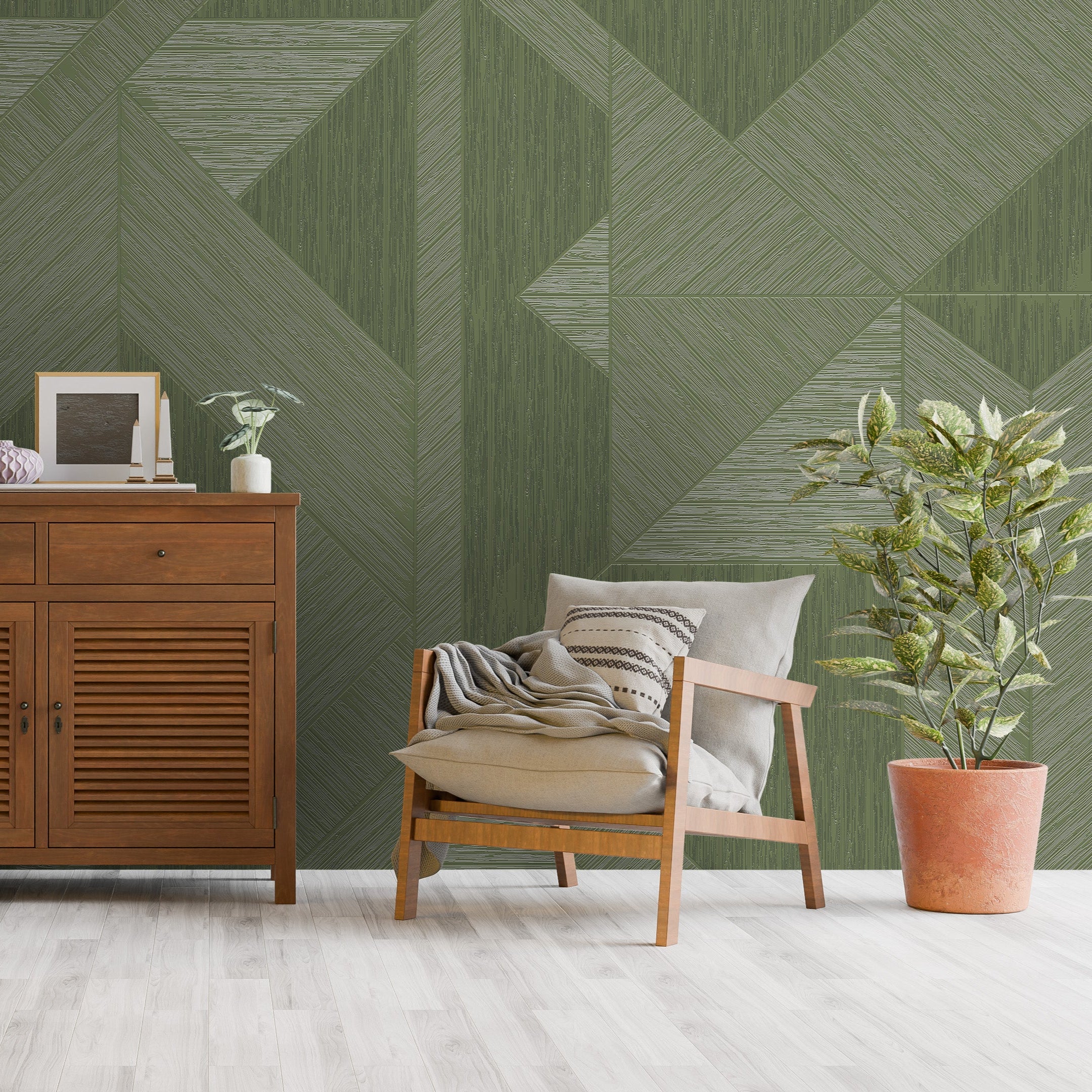 3D Chevron Elegance - Paintable Mural