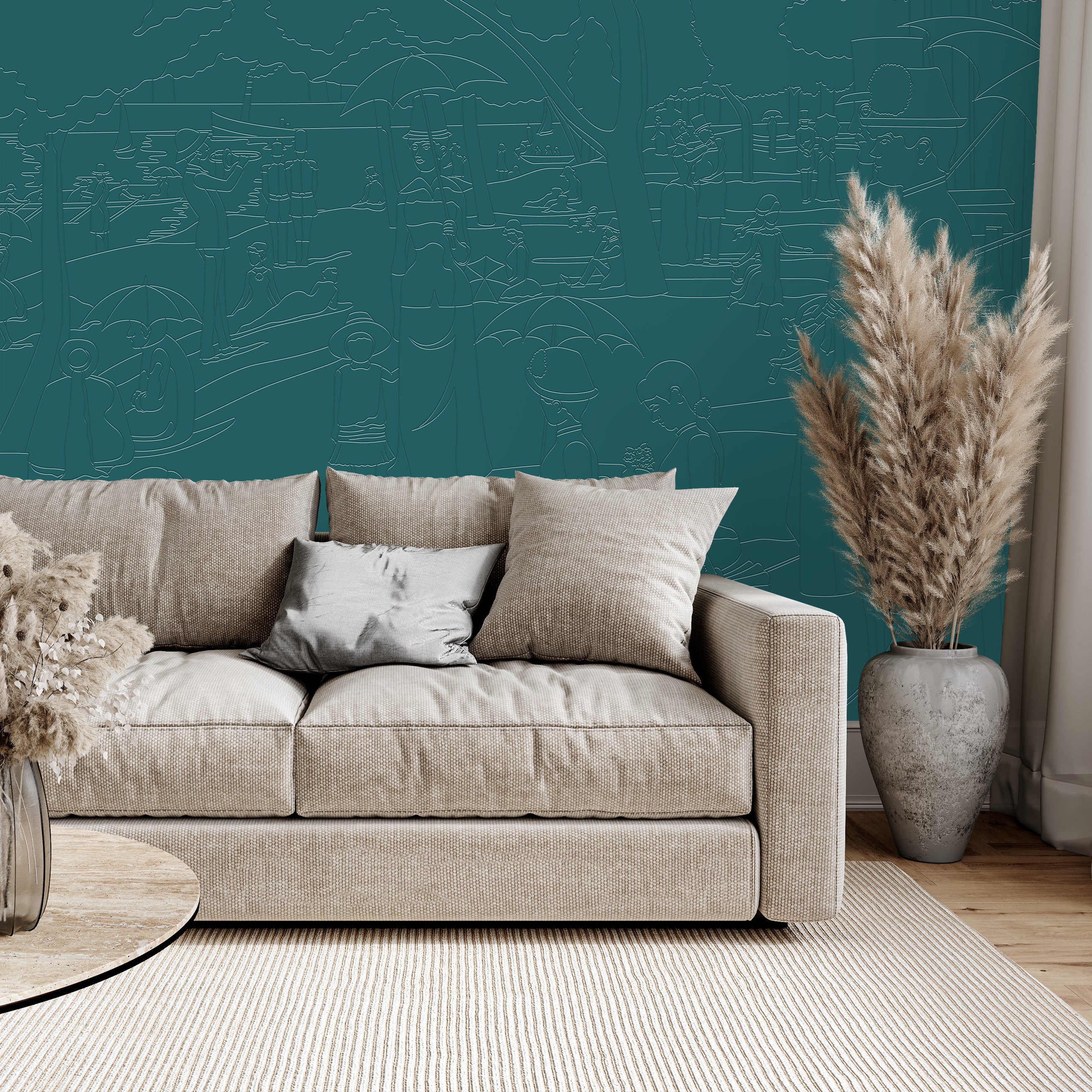 3D Parisian Promenade - Paintable Mural