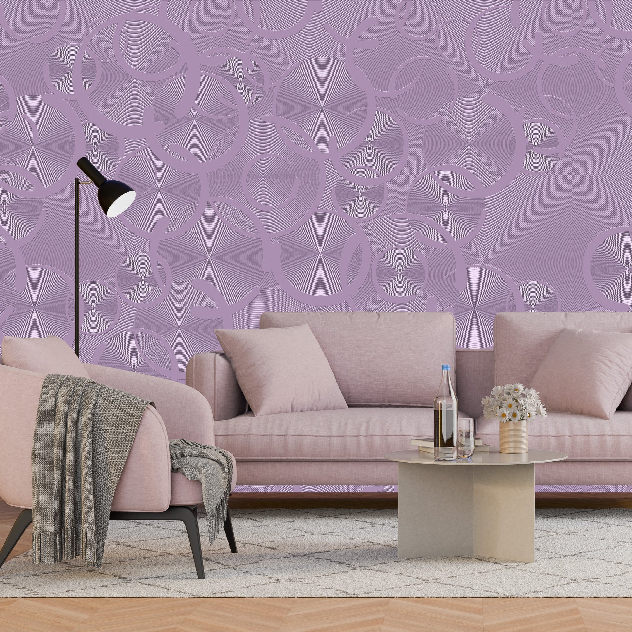 3D Contemporary Circular Motion - Paintable Mural