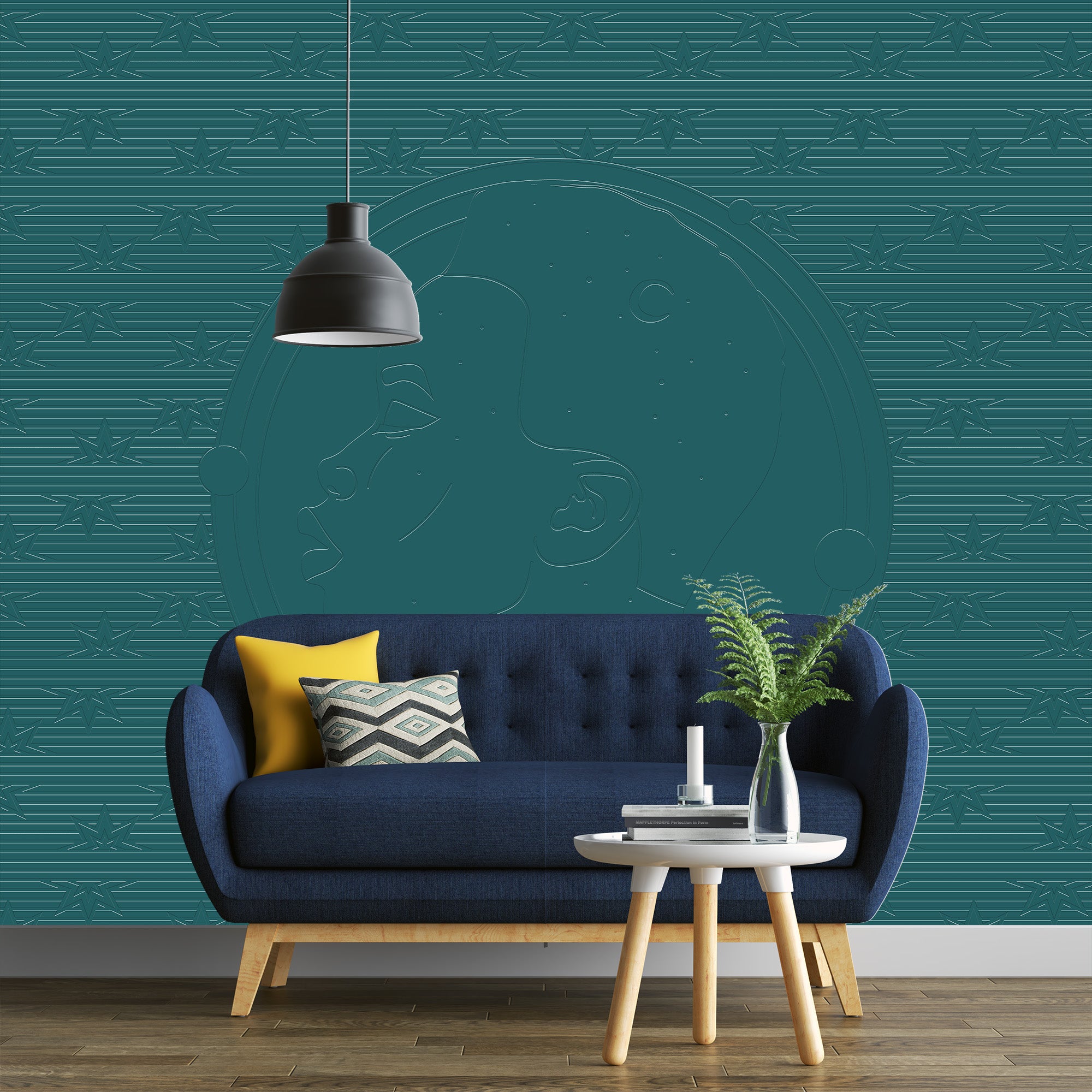 3D Celestial Reflection - Paintable Mural