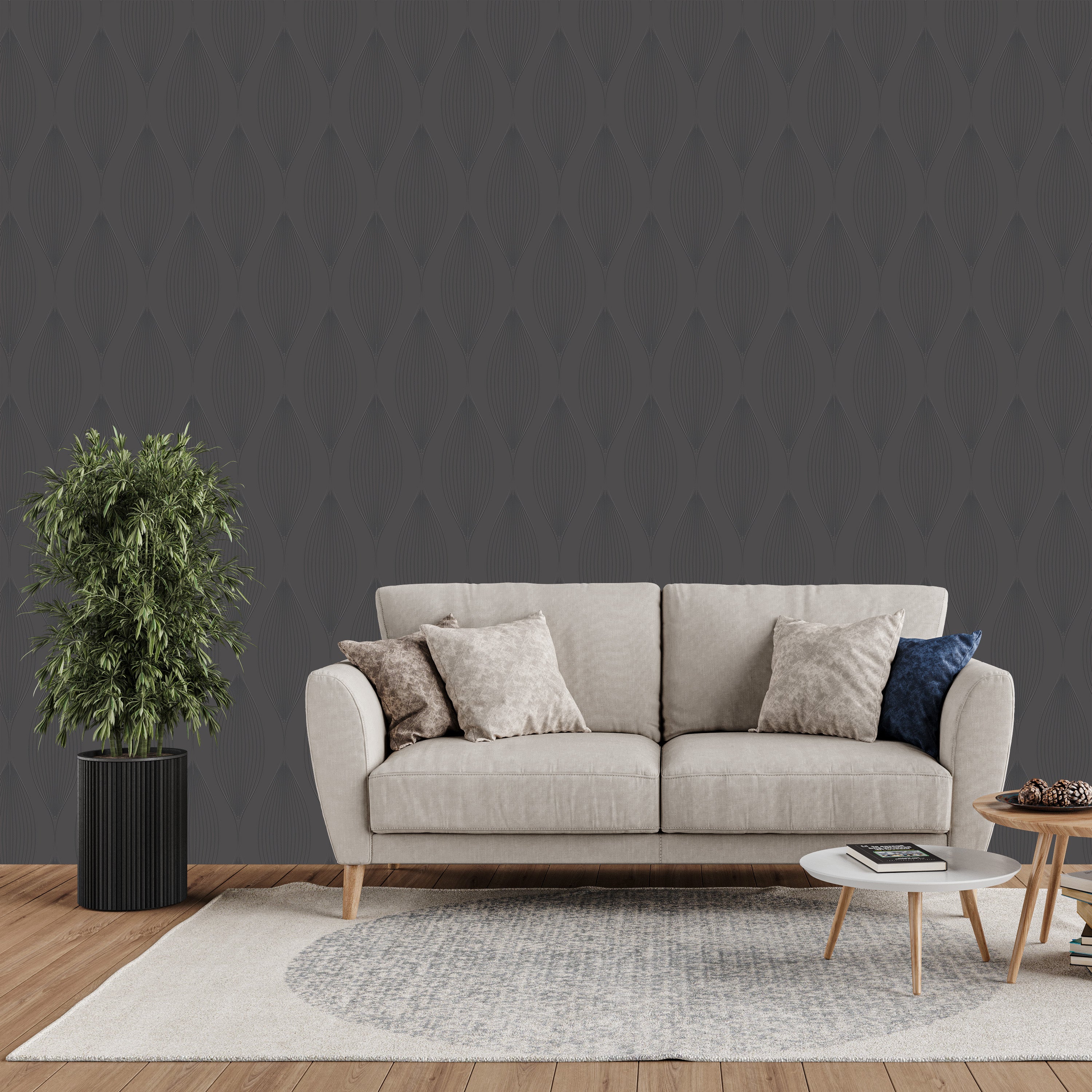 3D Minimalist Stem Rhythm - Paintable Wallpaper