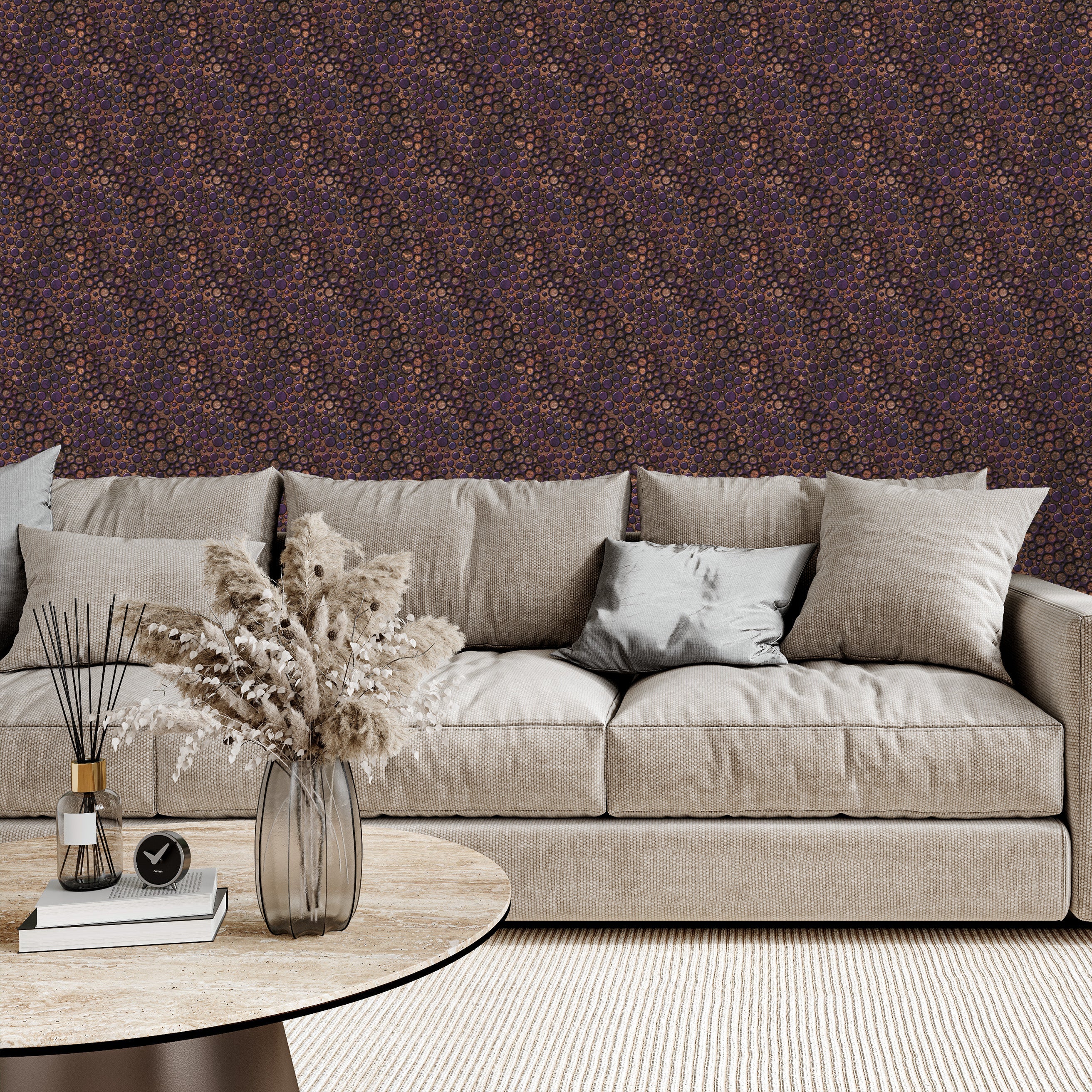 3D Metallic Bubbles - Printed Wallpaper
