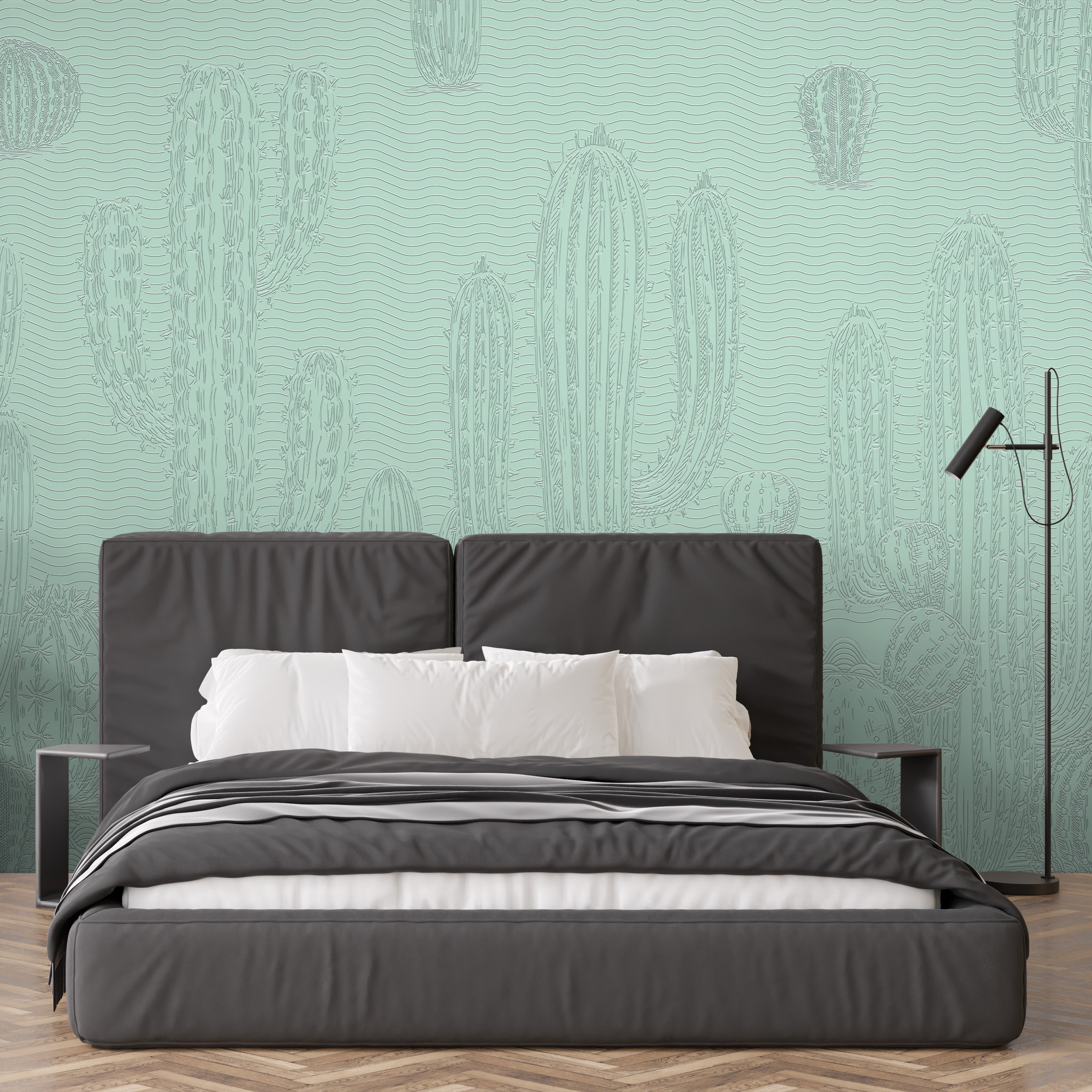 3D Cactus Garden - Paintable Wallpaper