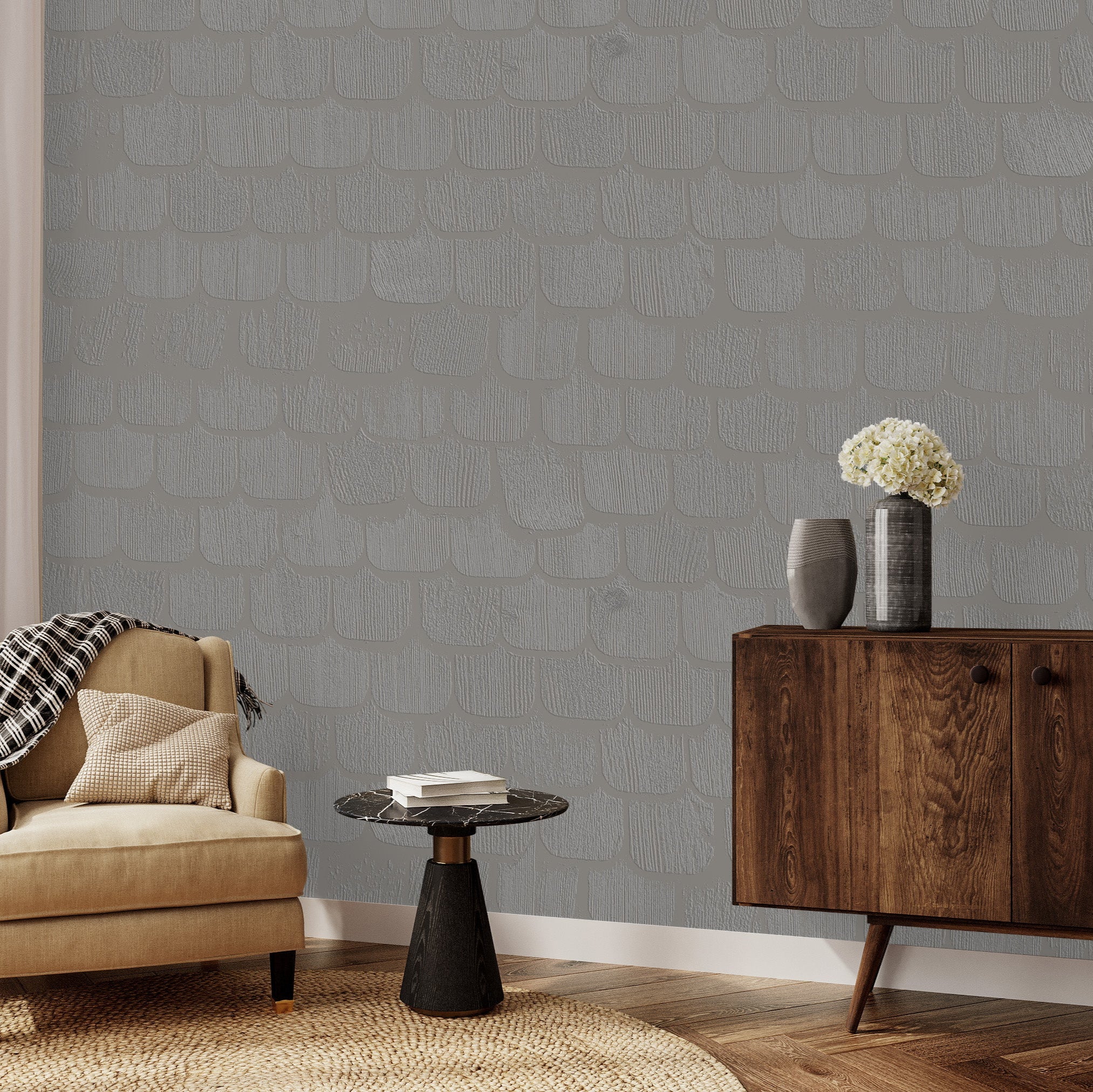 3D Abstract Scales - Paintable Mural