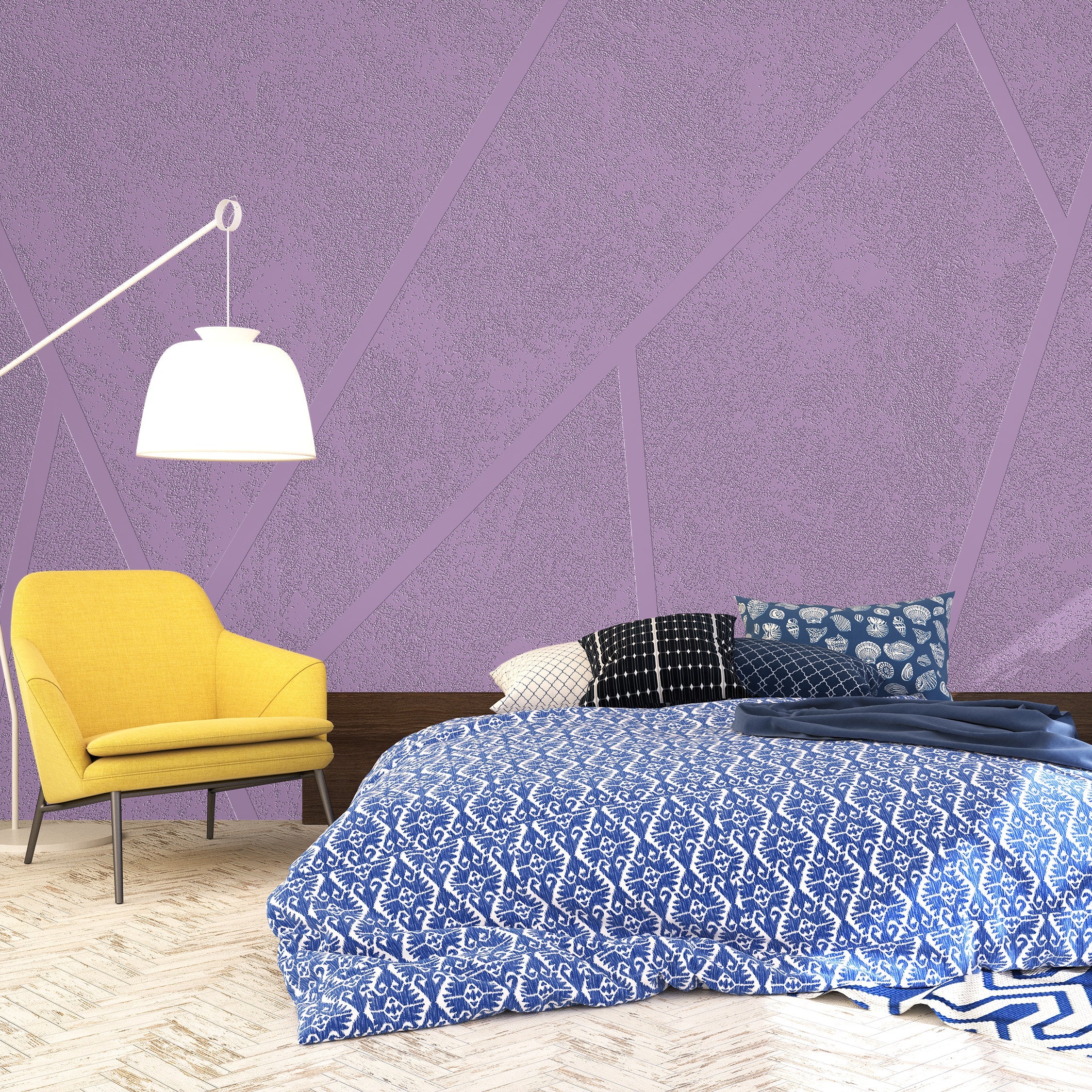 3D Angular Ascent - Paintable Mural
