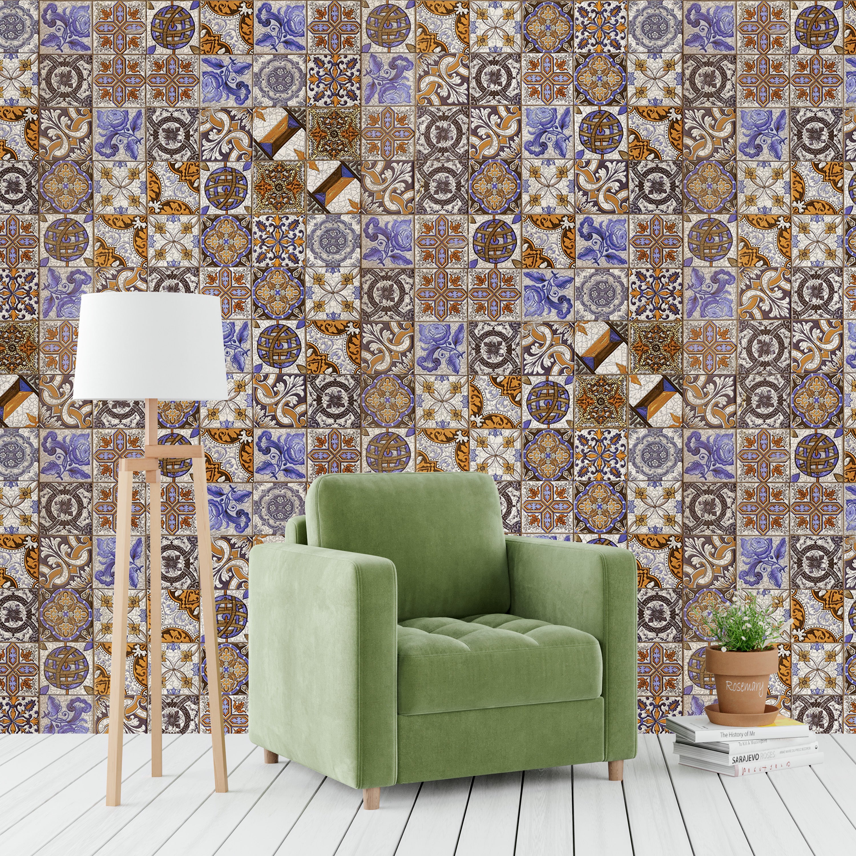 3D Mediterranean Tiles - Printed Mural