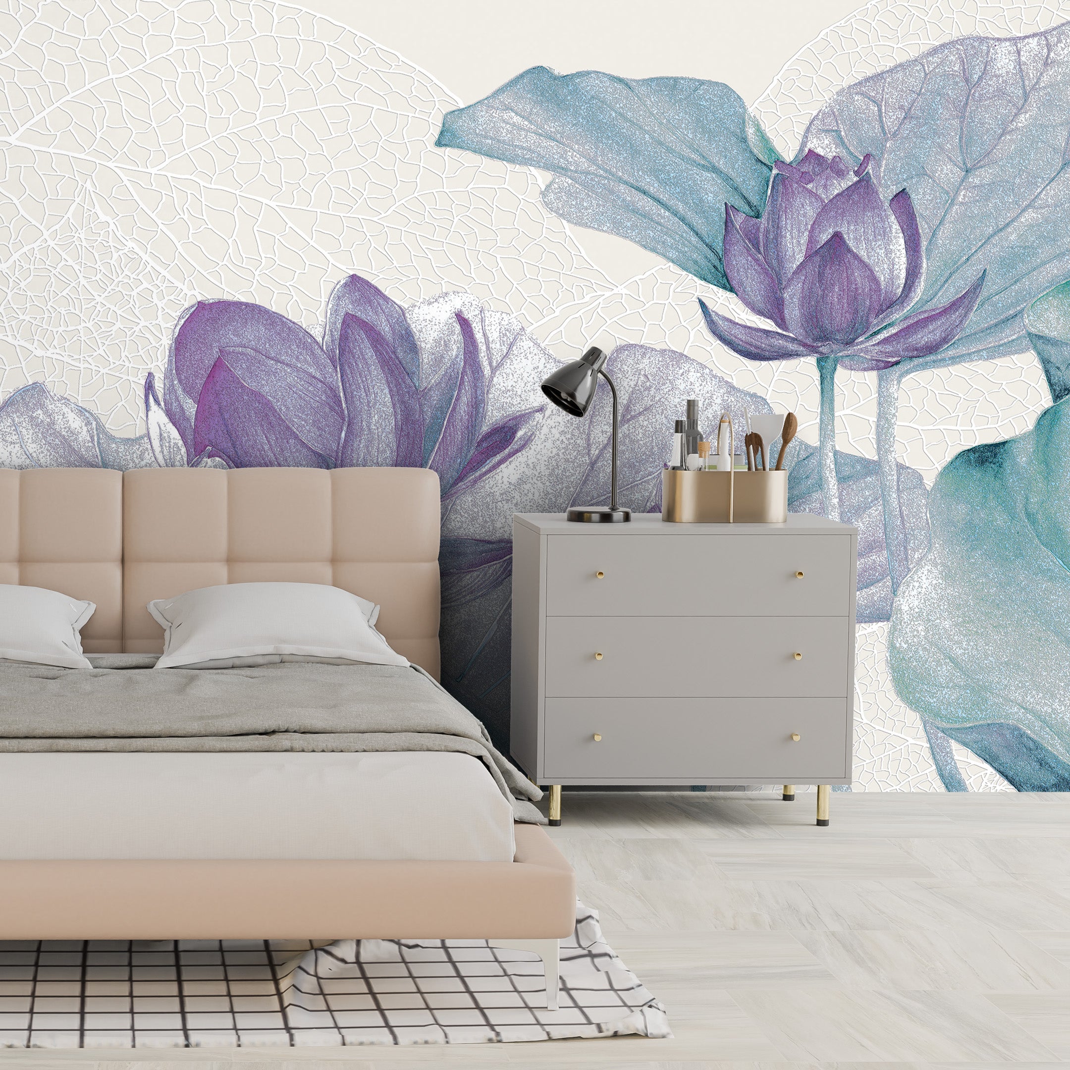 3D Lotus Flower - Printed Mural