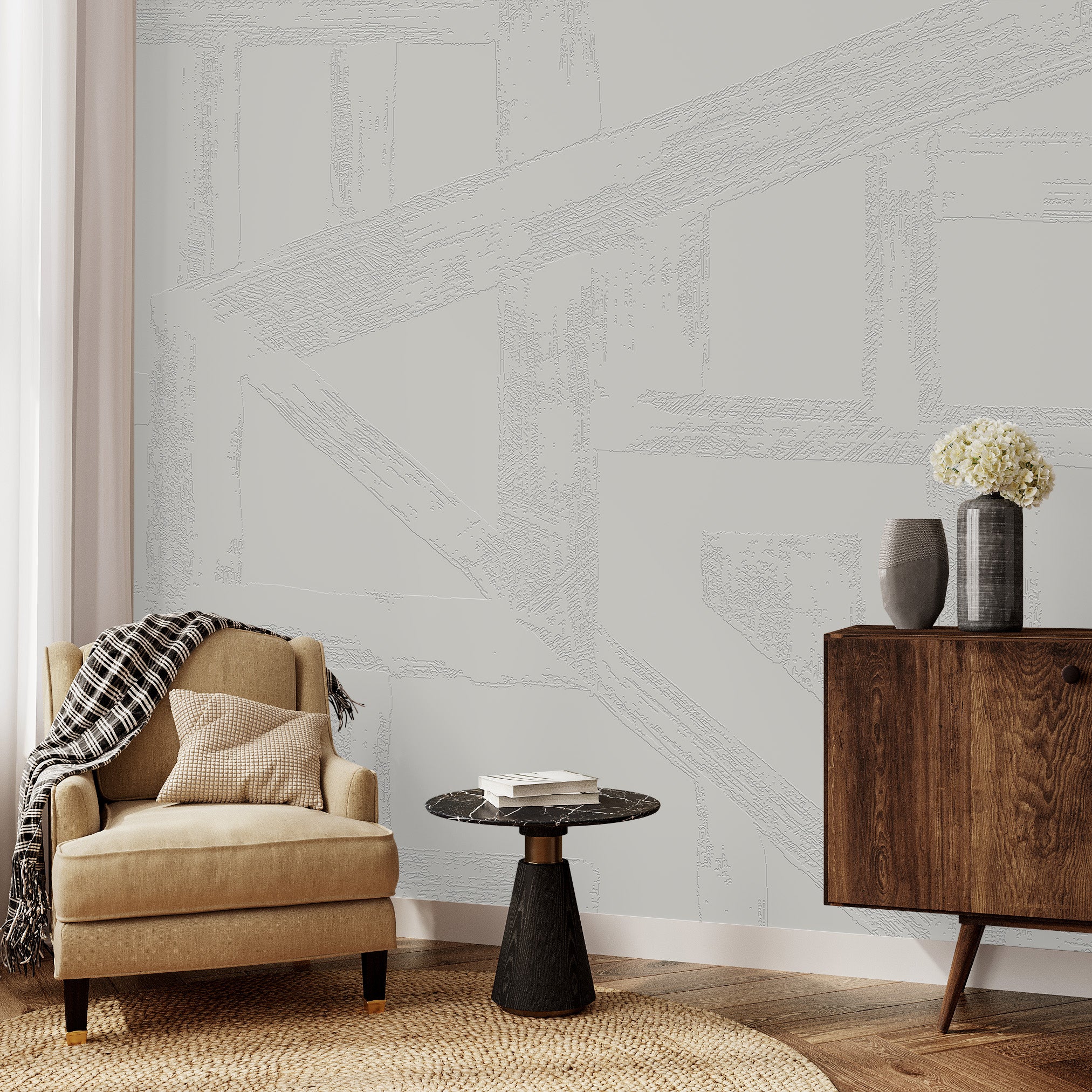 3D Industrial Scape - Paintable Mural