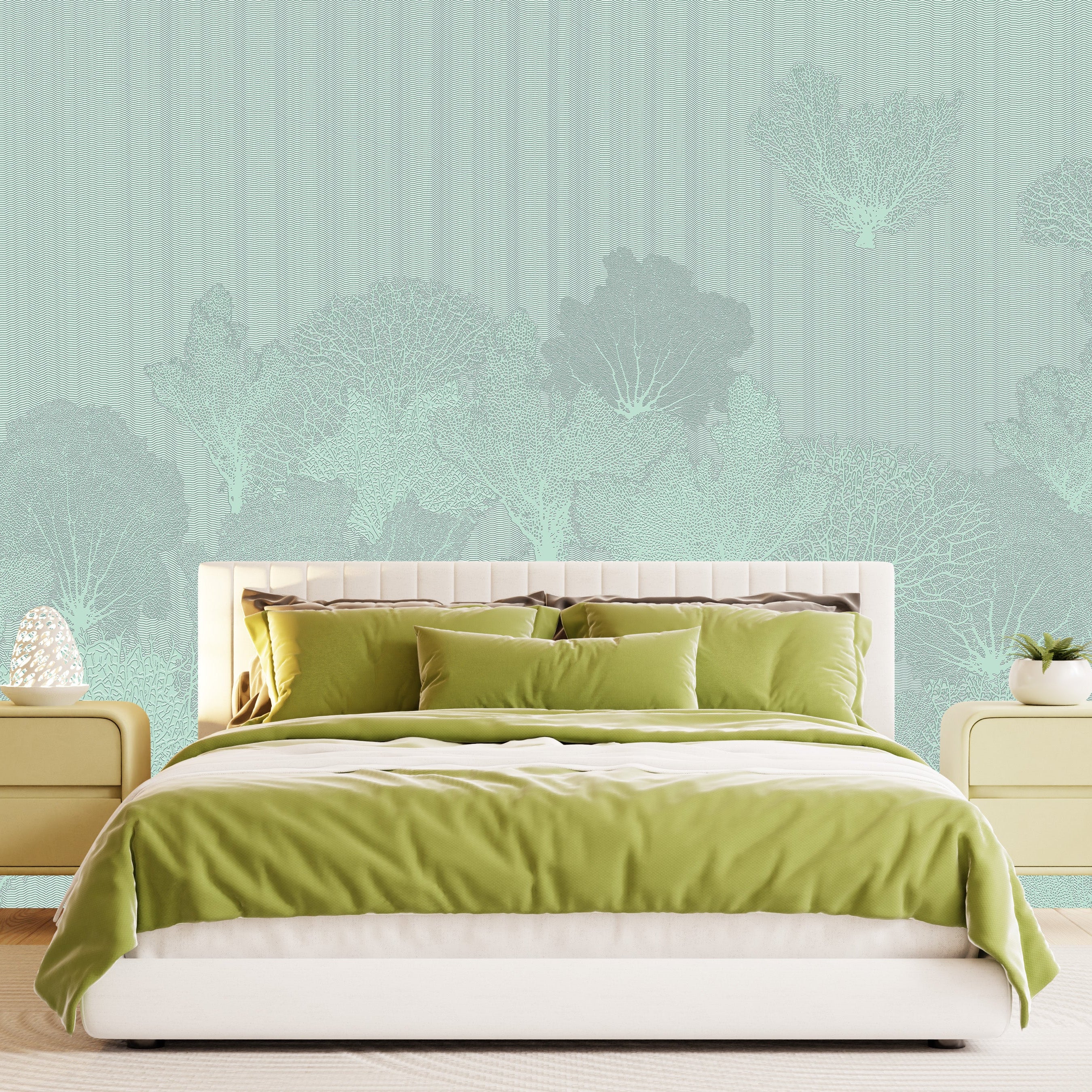 3D Coral Serenity - Paintable Mural