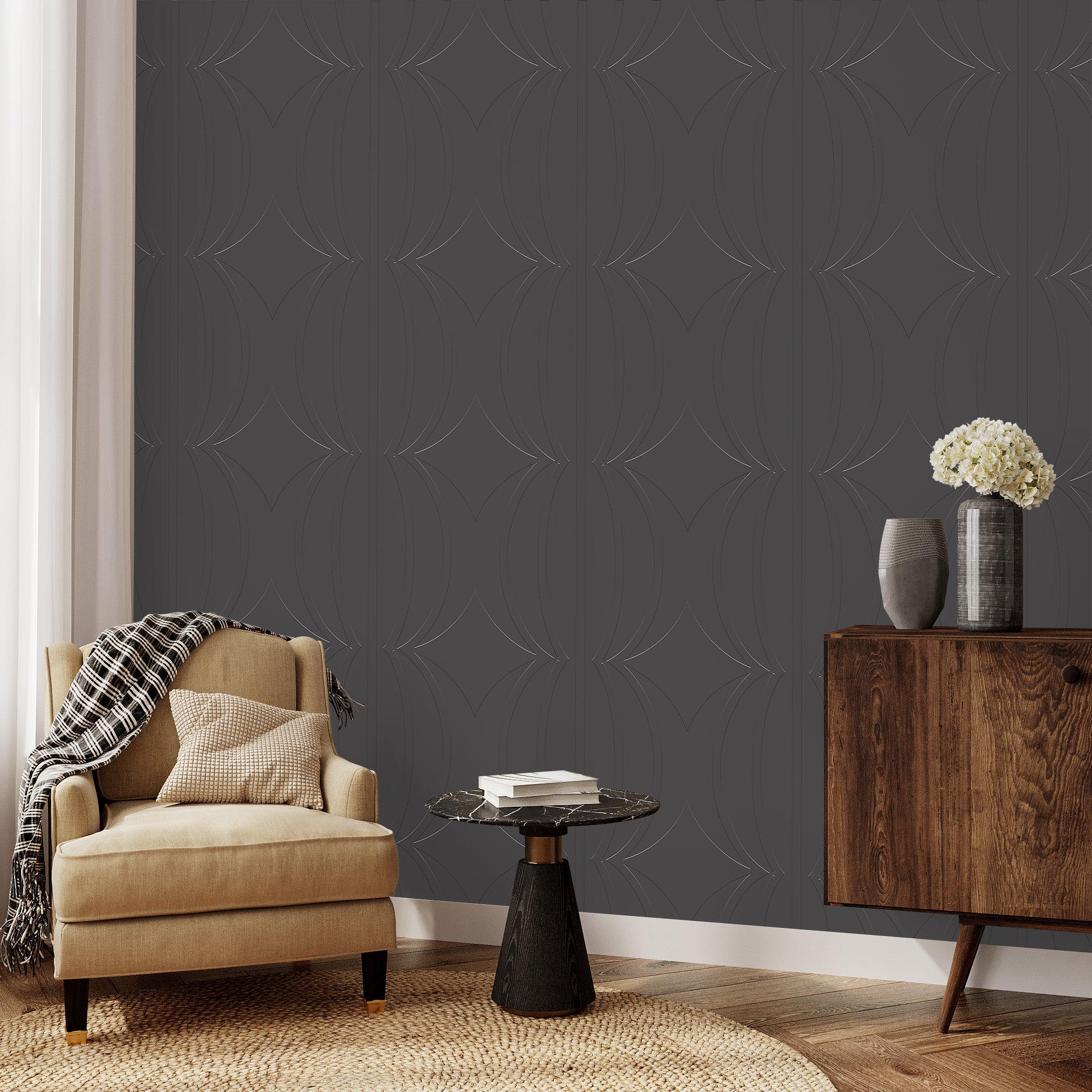 3D Geometric Halo Mesh - Paintable Wallpaper