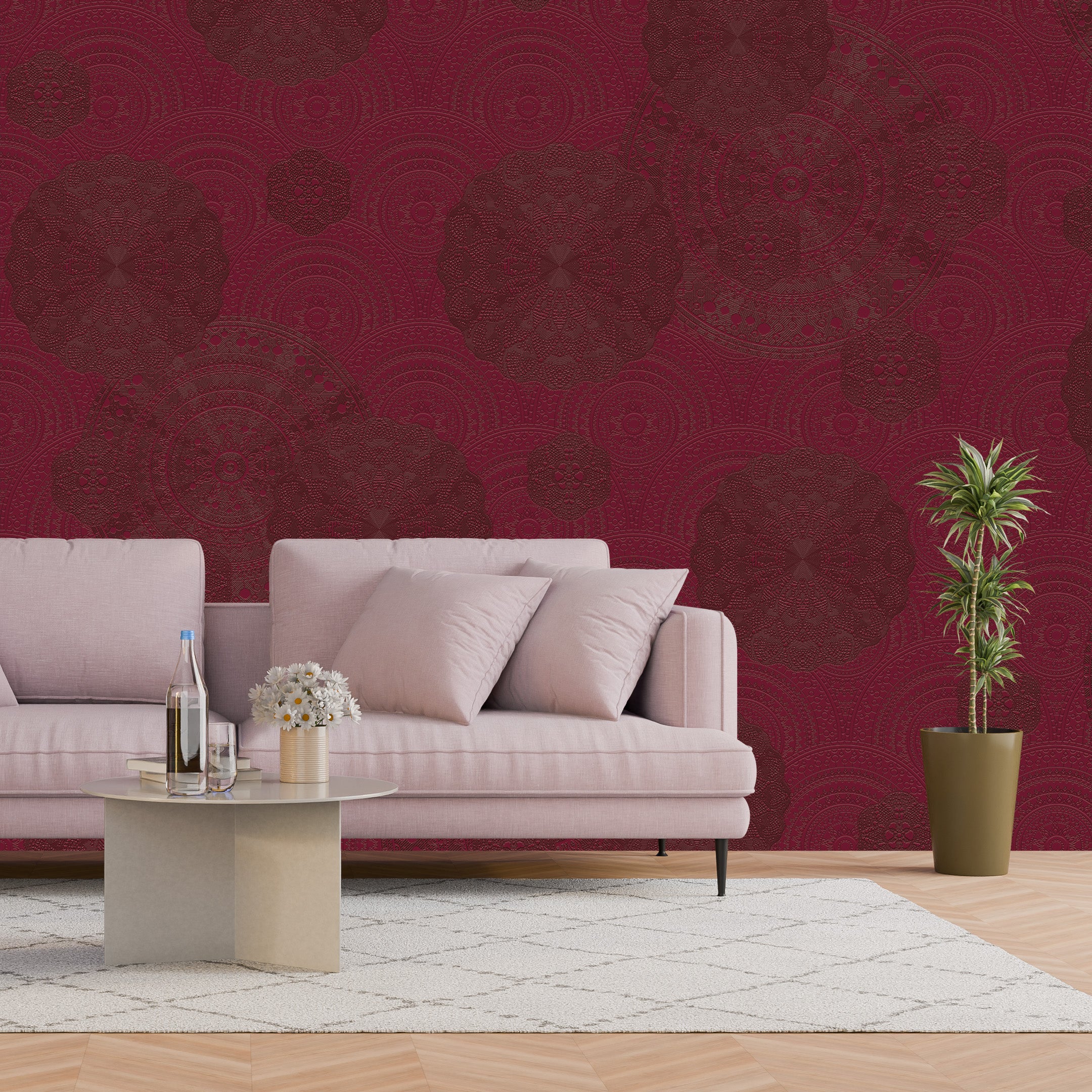 3D Moonstone Mandala - Printed Mural