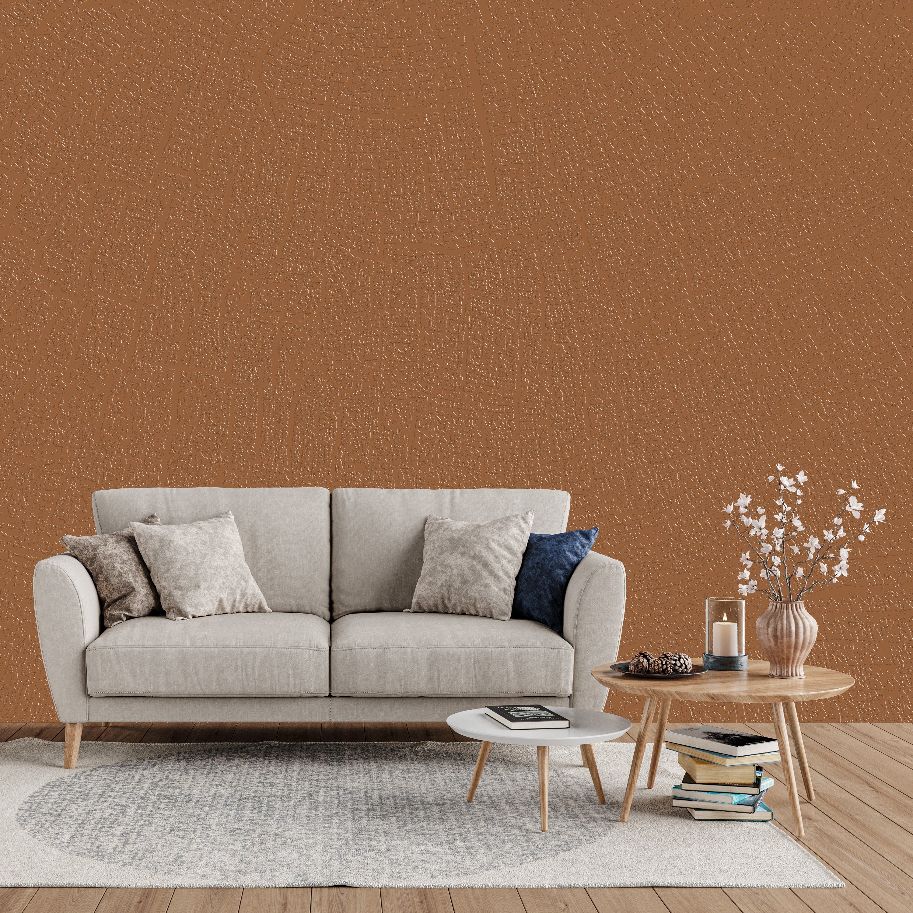 3D Radial Timber - Paintable Mural