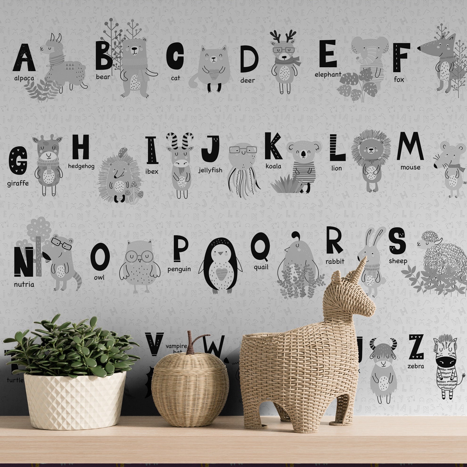 3D Animal Alphabet Adventure - Printed Mural
