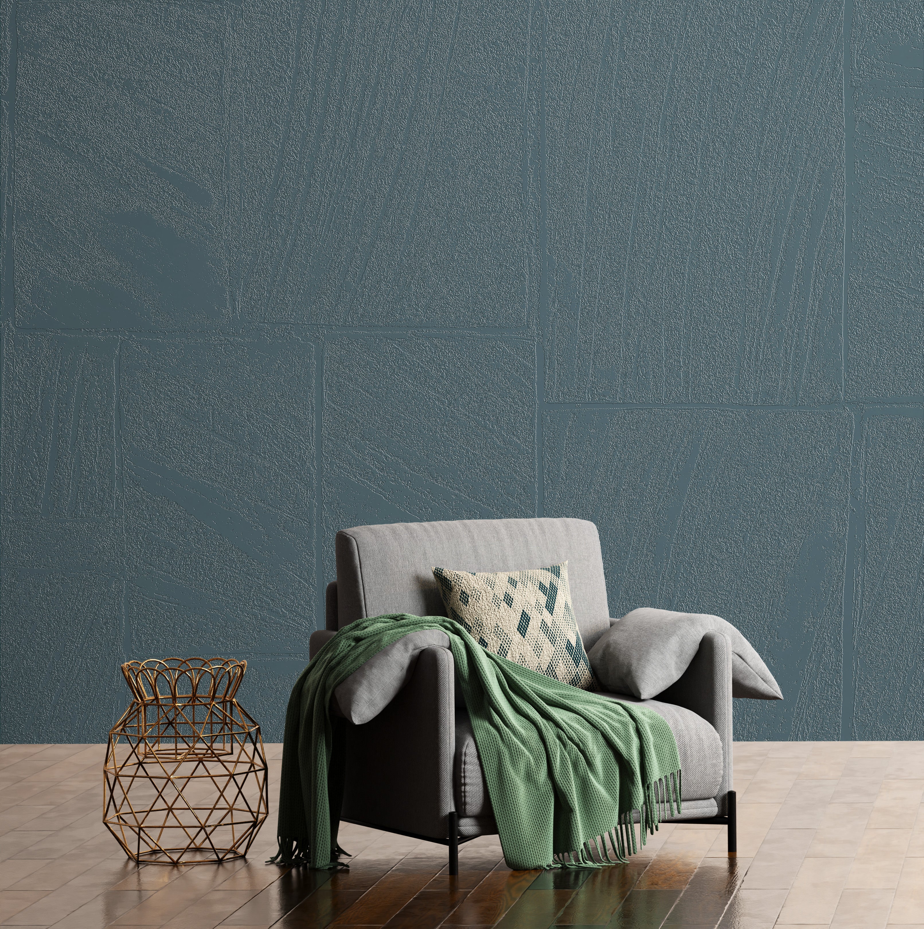 3D Industrial Elegance Panel - Paintable Mural