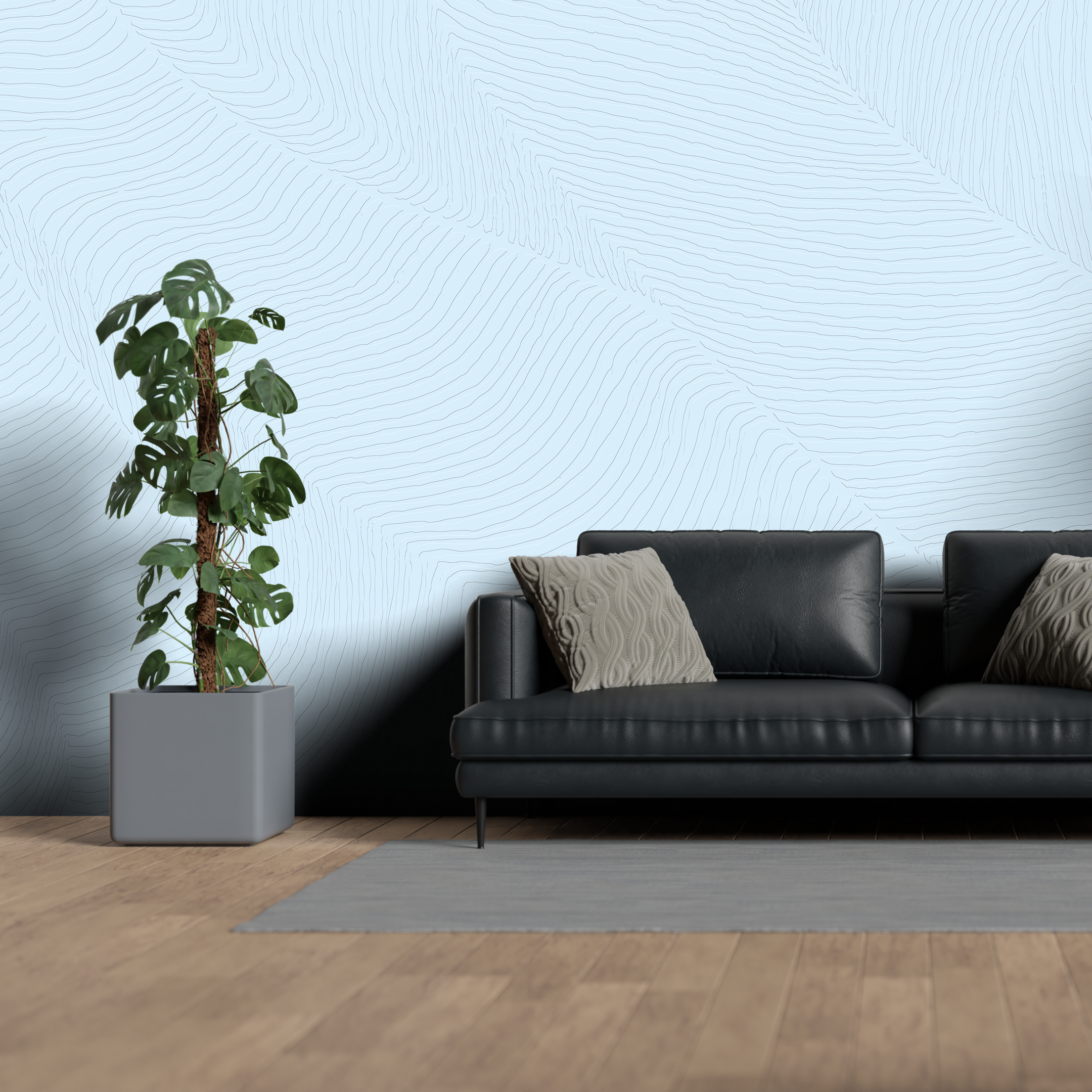 3D Zen Ripple Architectural - Paintable Mural