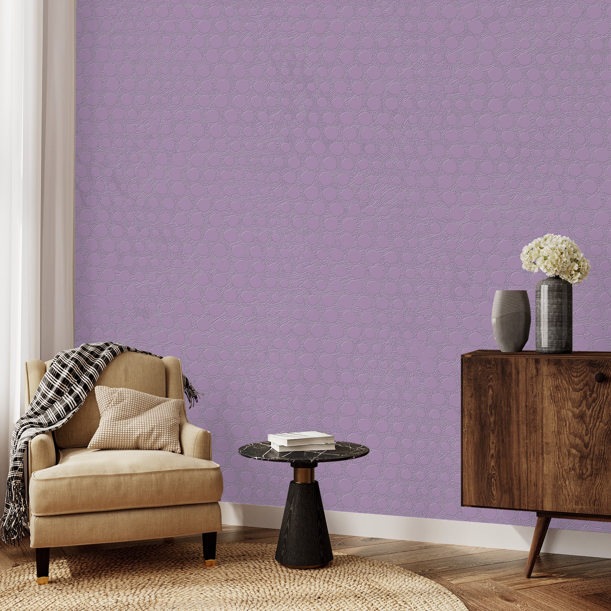 3D Delicate Dots - Paintable Wallpaper