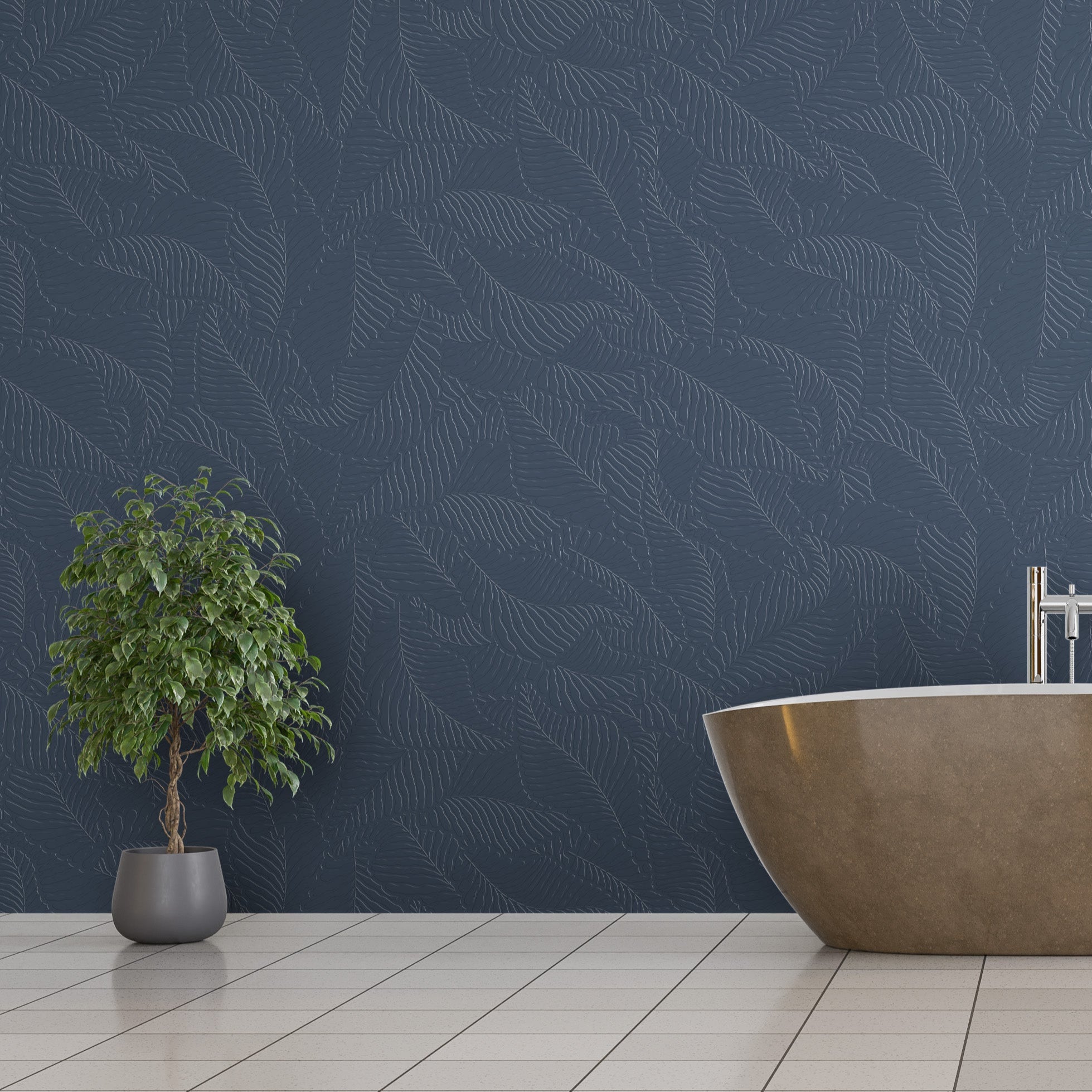 3D Botanical Silhouette - Paintable Mural