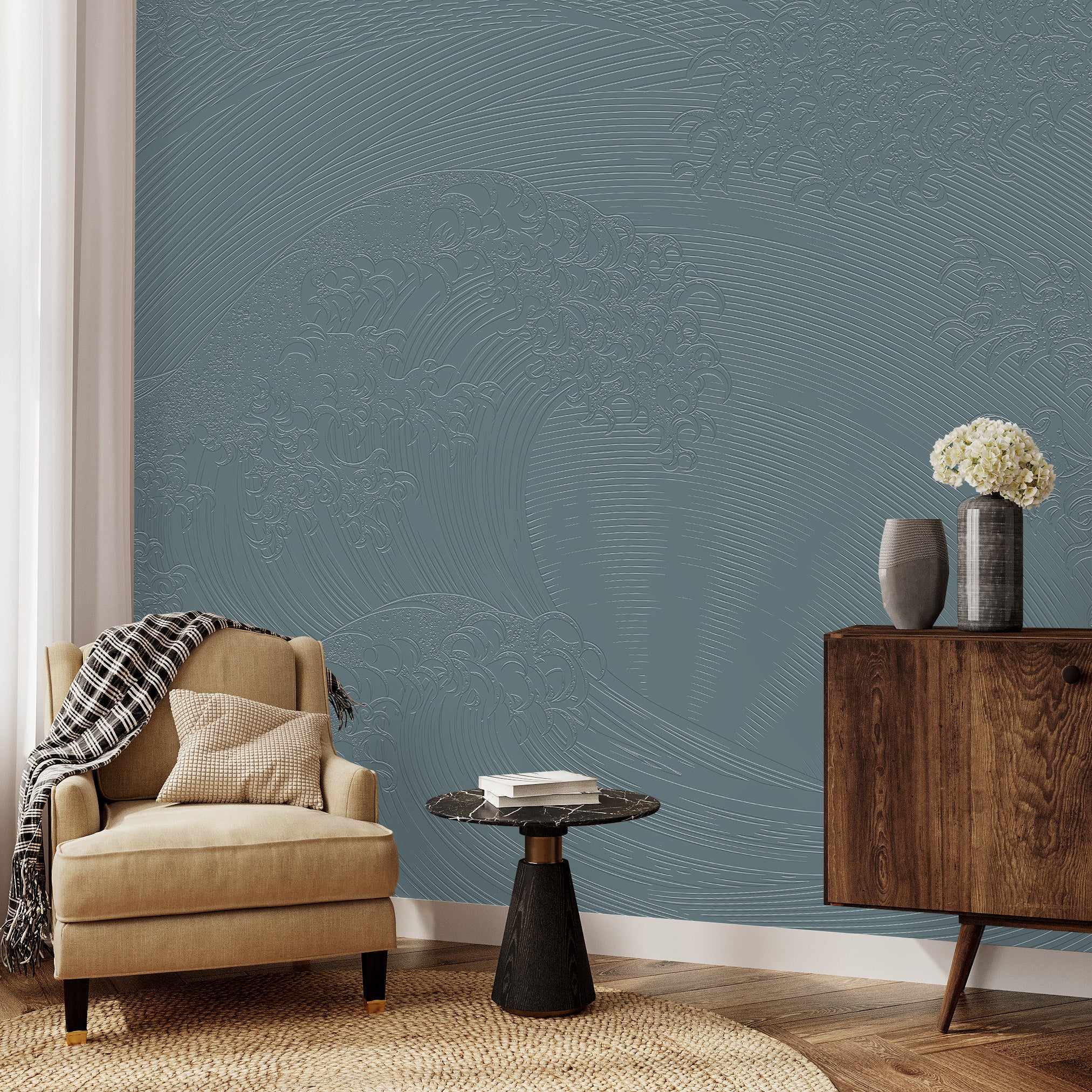 3D Tidal Surge - Paintable Mural