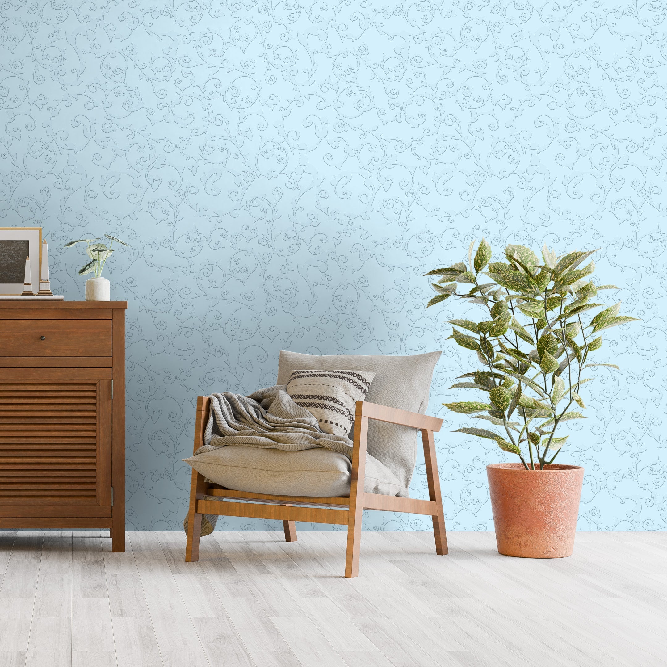 3D Acanthus Scroll Texture - Paintable