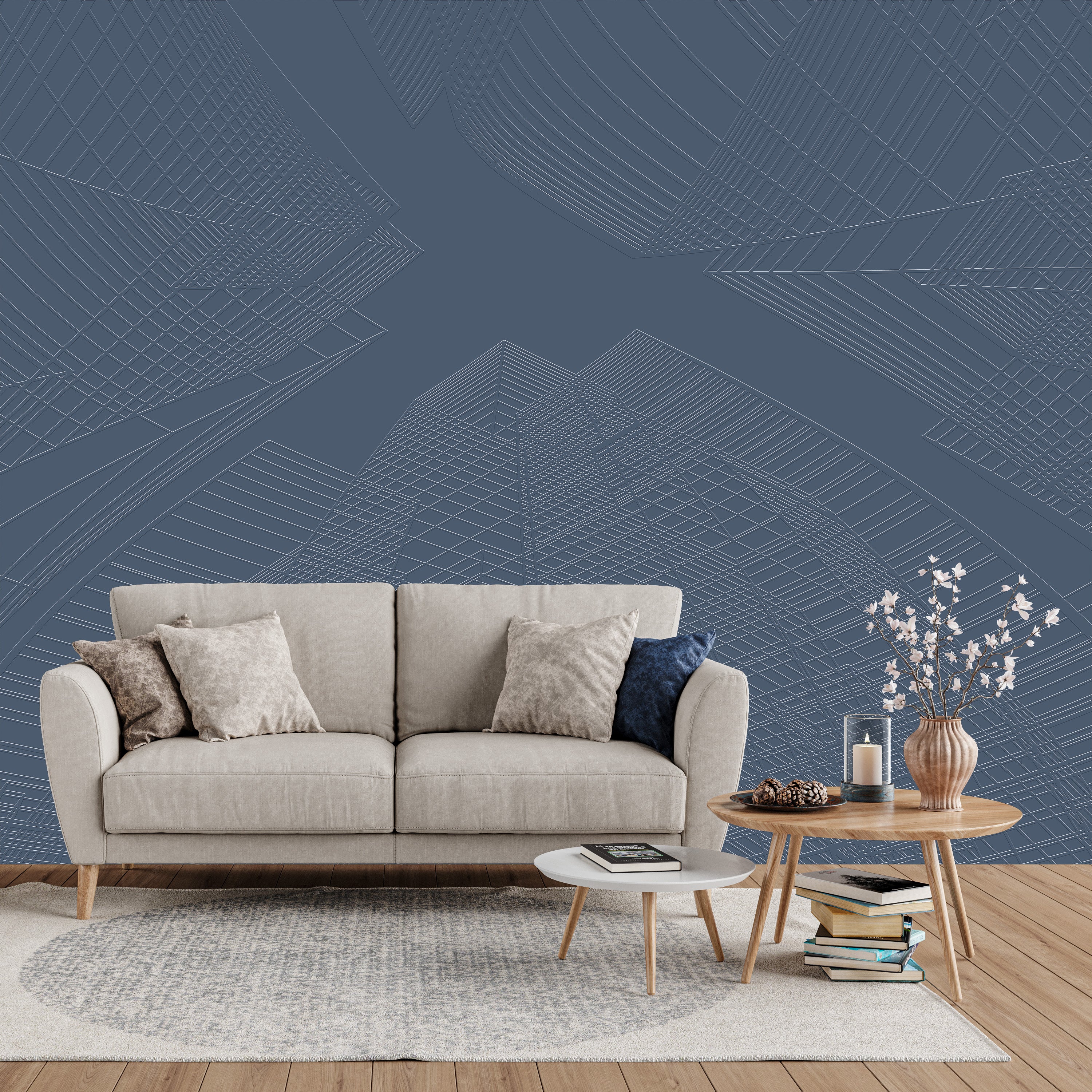 3D Urban Skyline - Paintable Mural