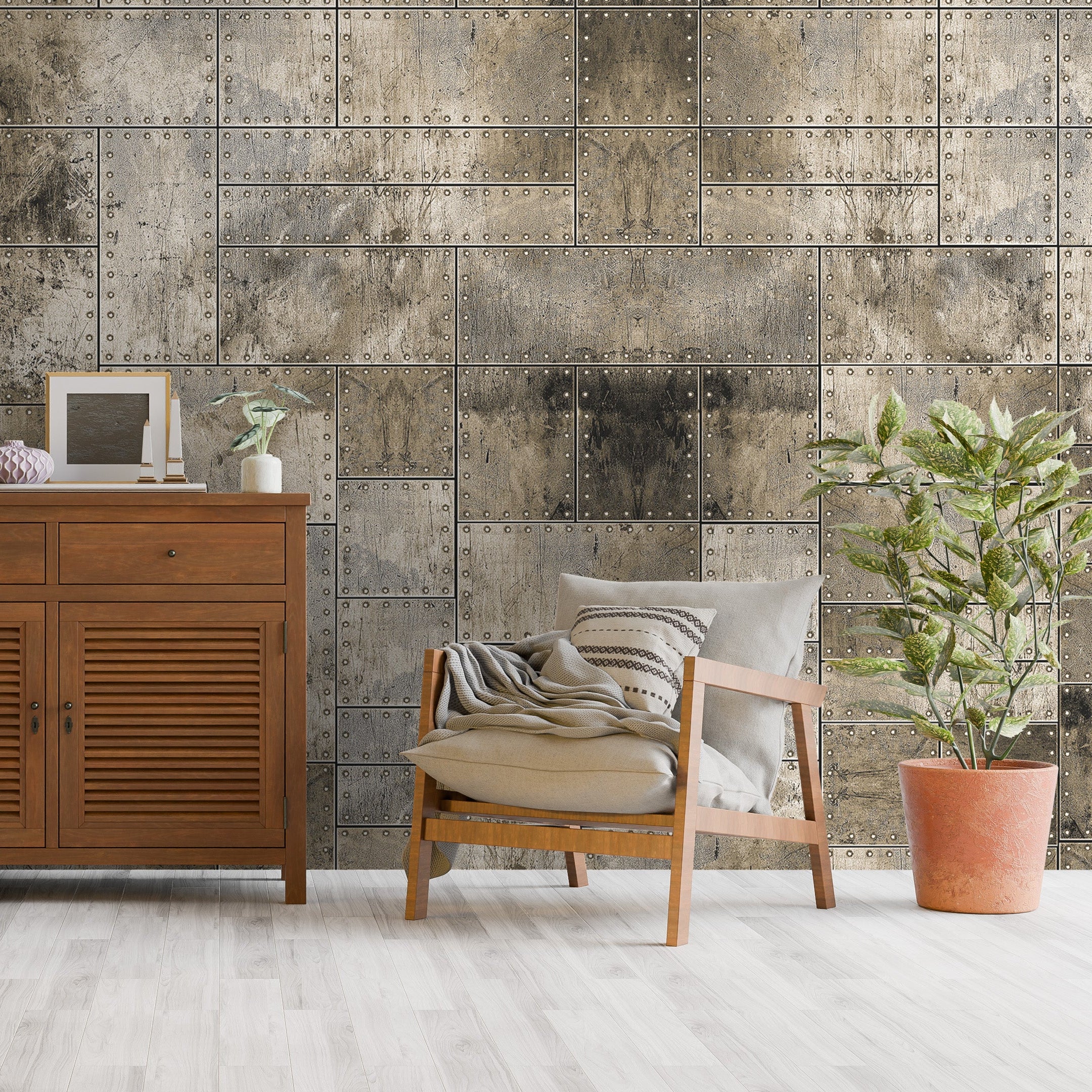 3D Riveted Steel Panels - Printed