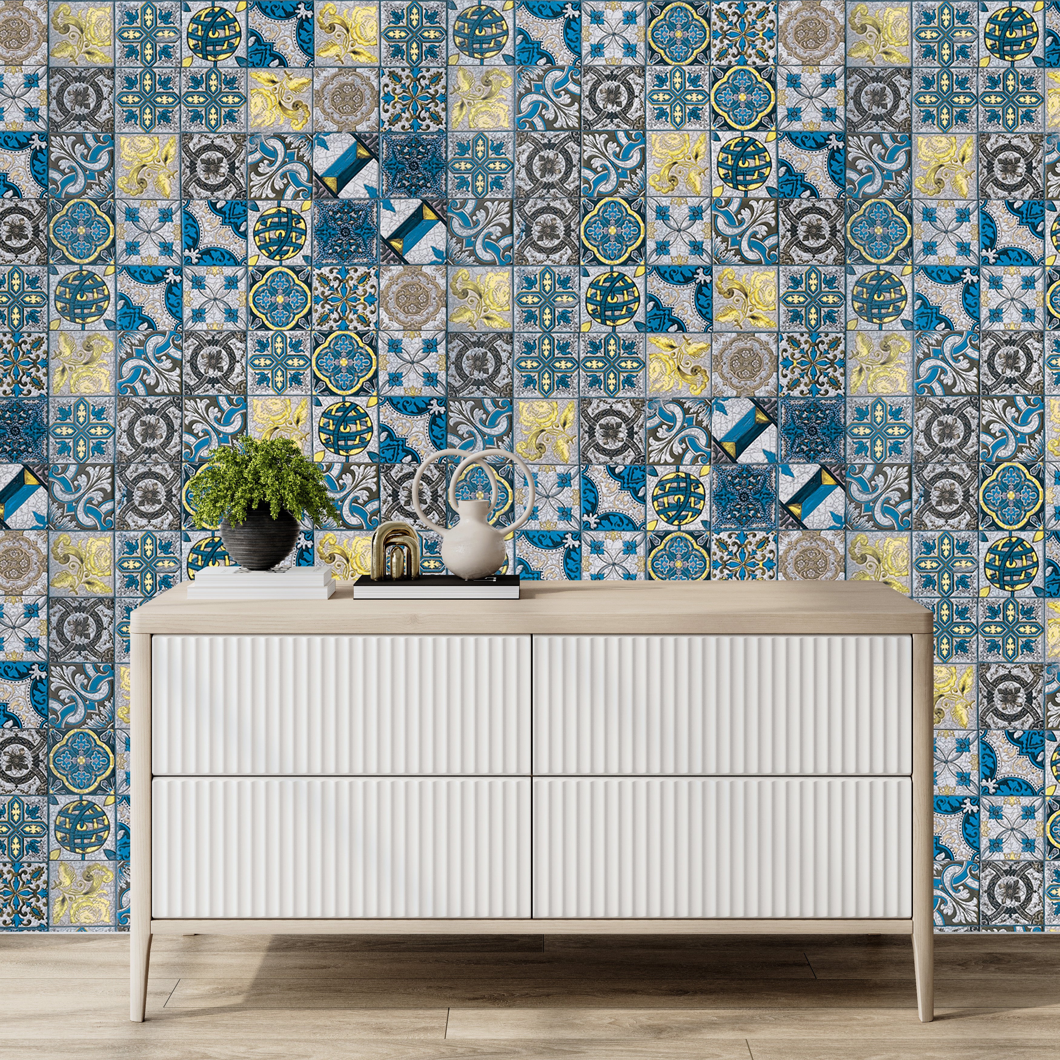 3D Mediterranean Tiles - Printed Mural