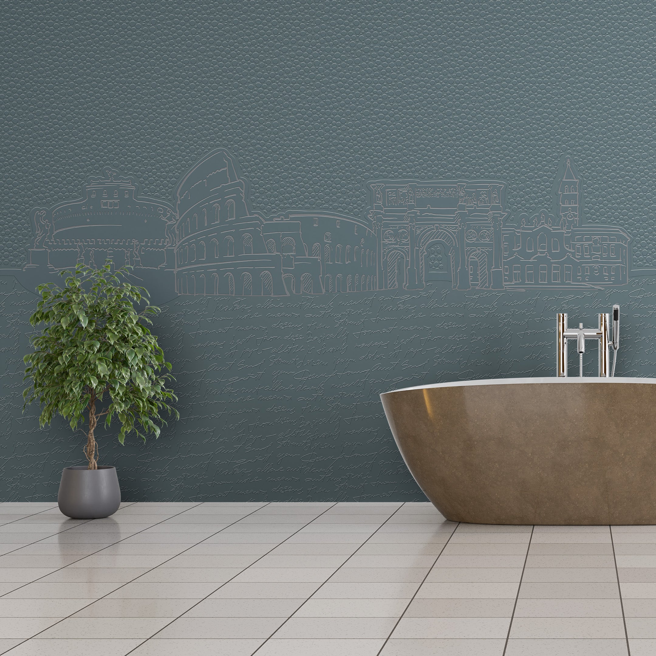 3D Italian Inspiration - Paintable Mural