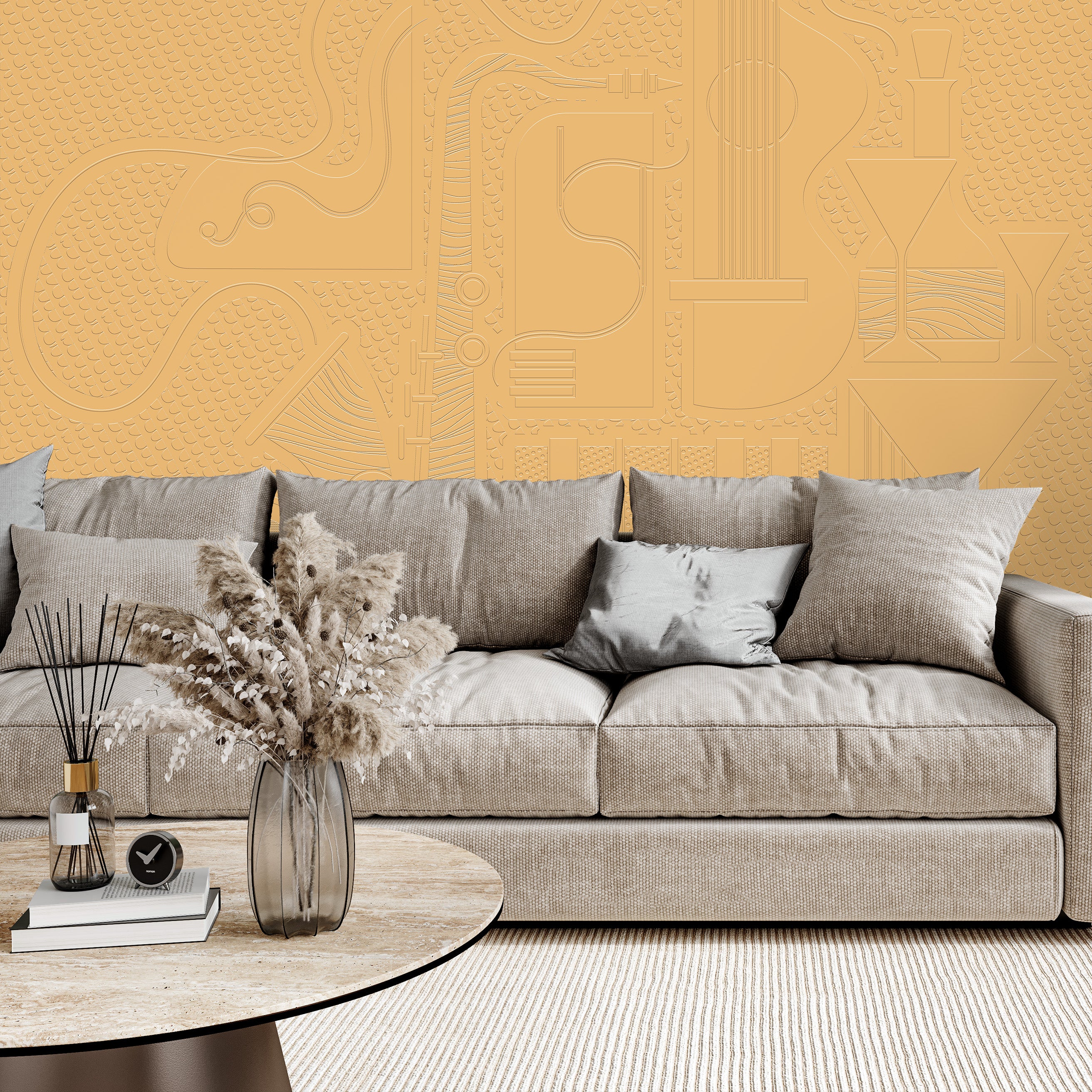 3D Nocturne Rhythms - Paintable Mural