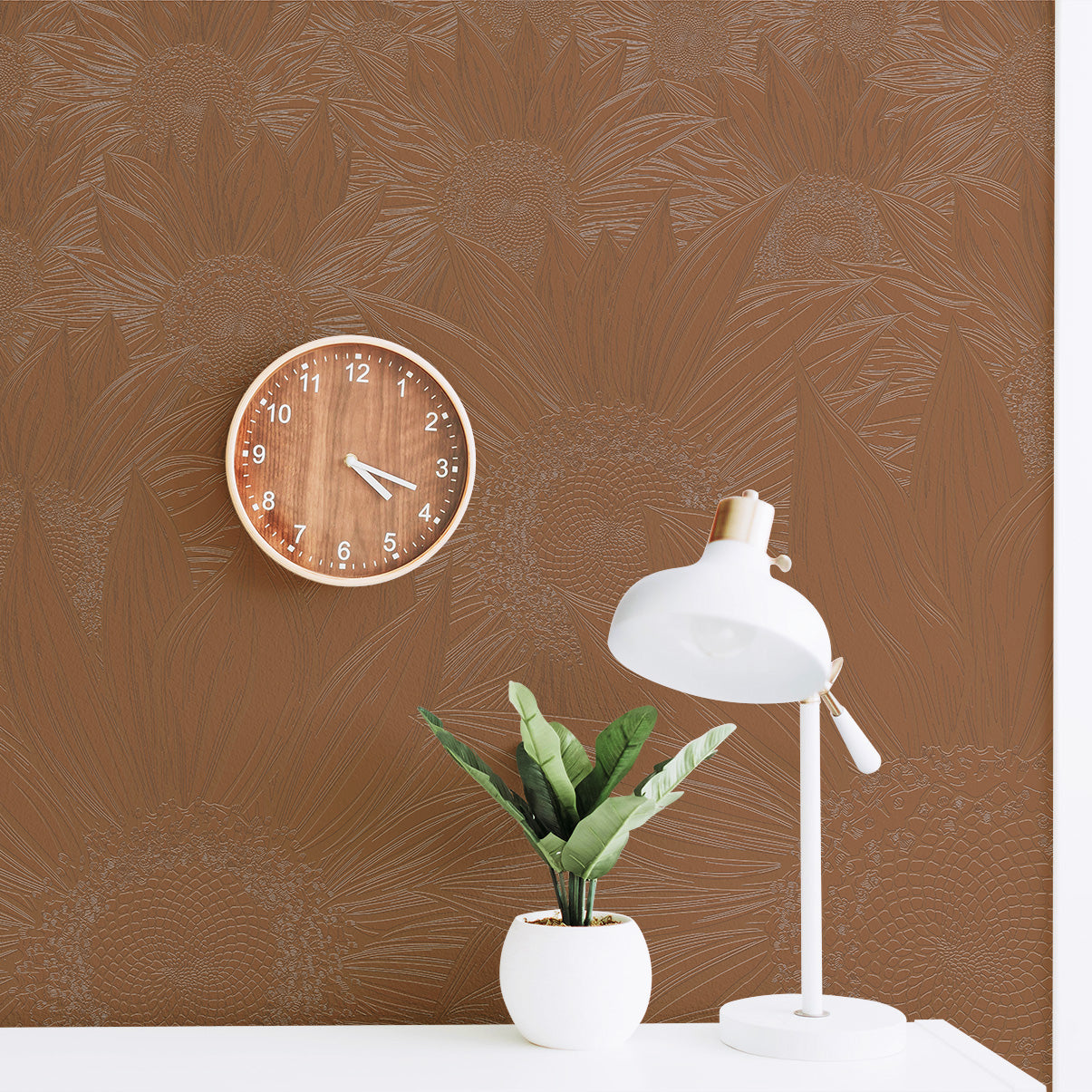 3D Sunflower Serenade - Paintable Mural