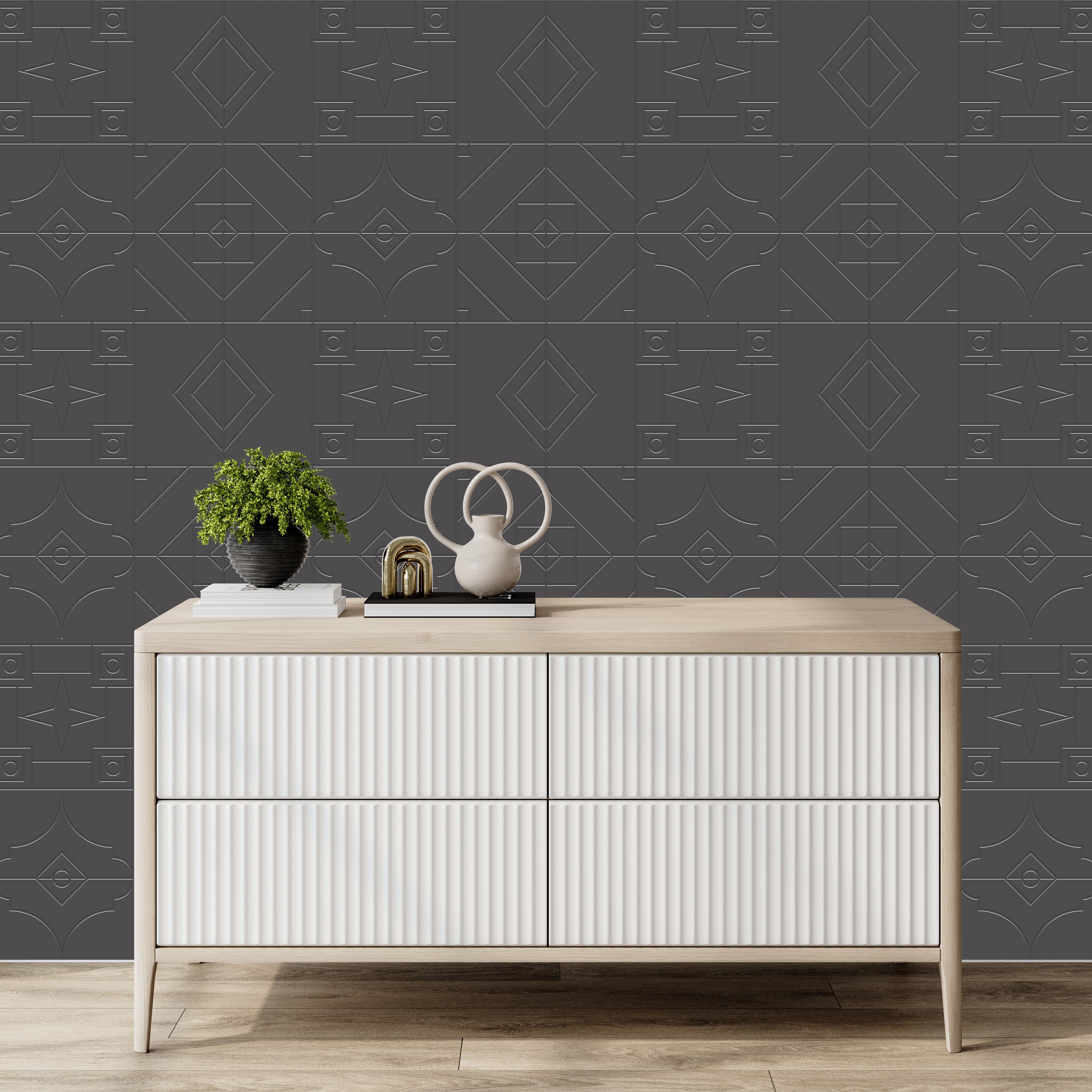 3D Vintage Ray Display - Paintable Wallpaper