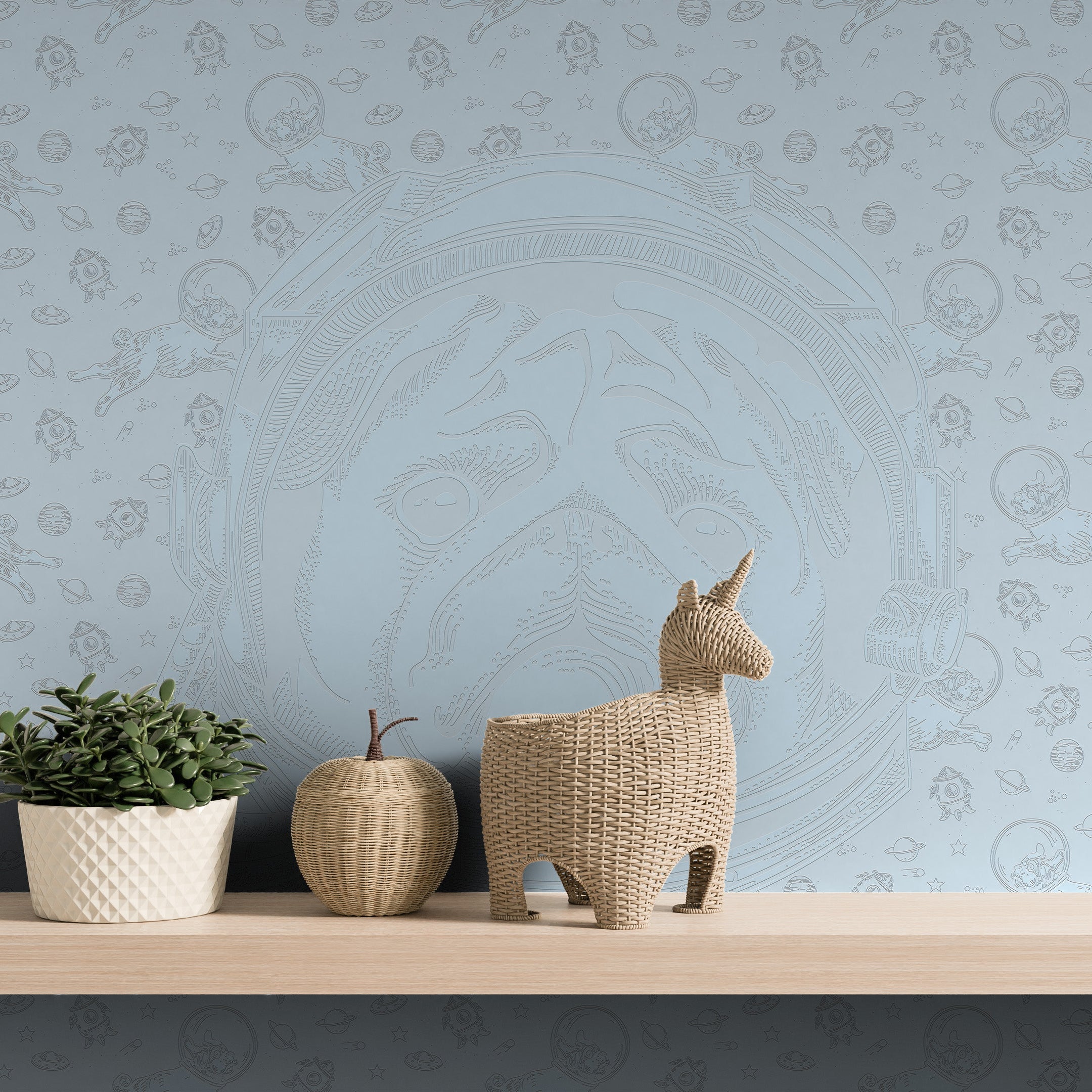 3D Cosmic Puppy - Paintable Mural