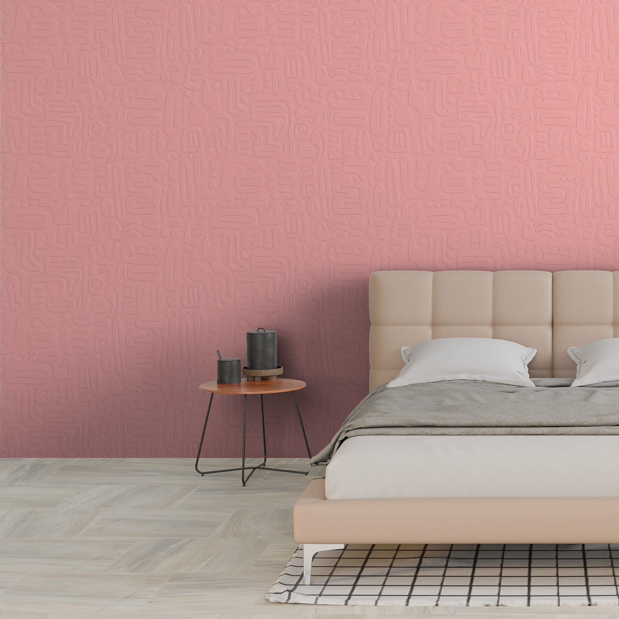 3D Whimsical Maze Motif - Paintable Wallpaper