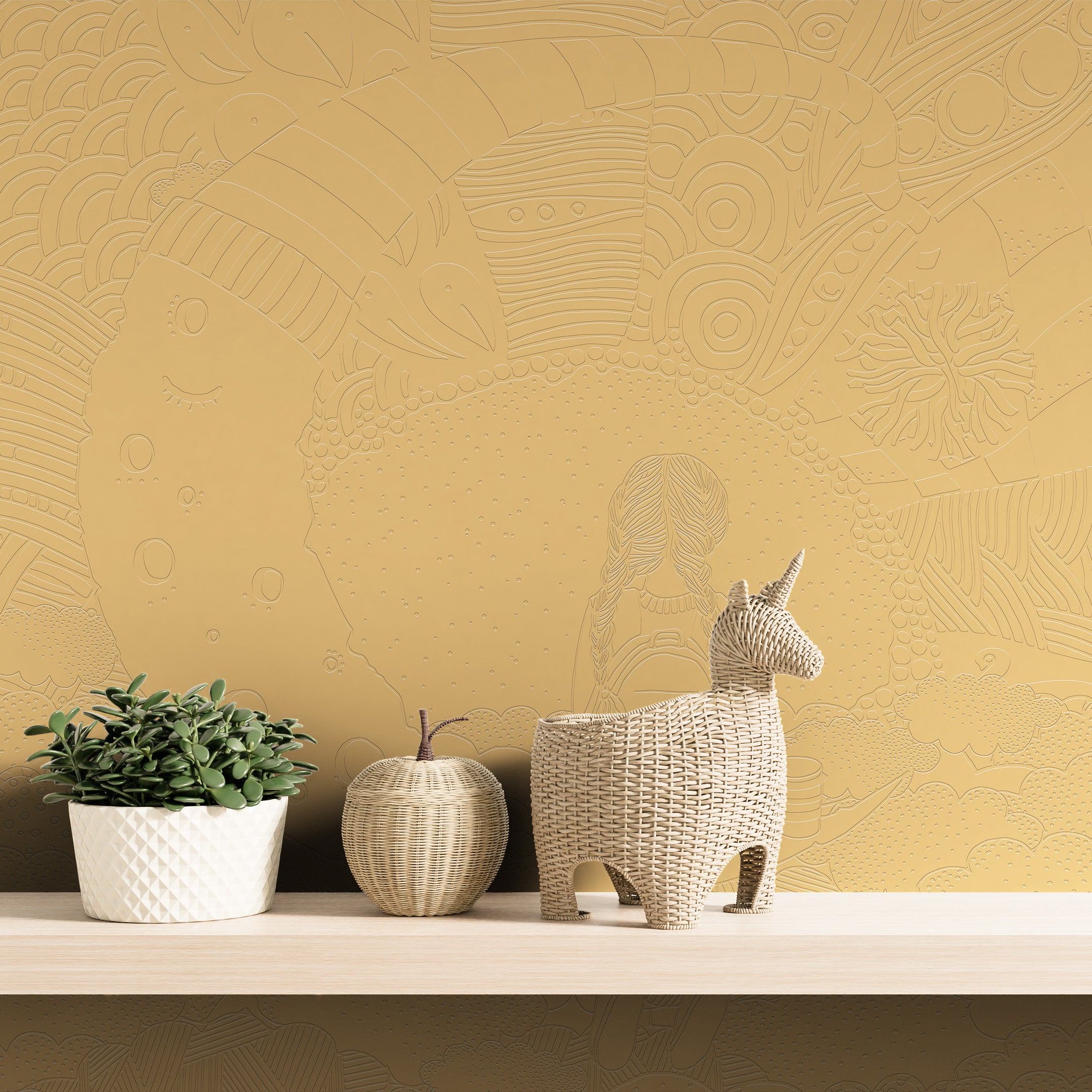 3D Moon Child Dreamscape - Paintable Mural