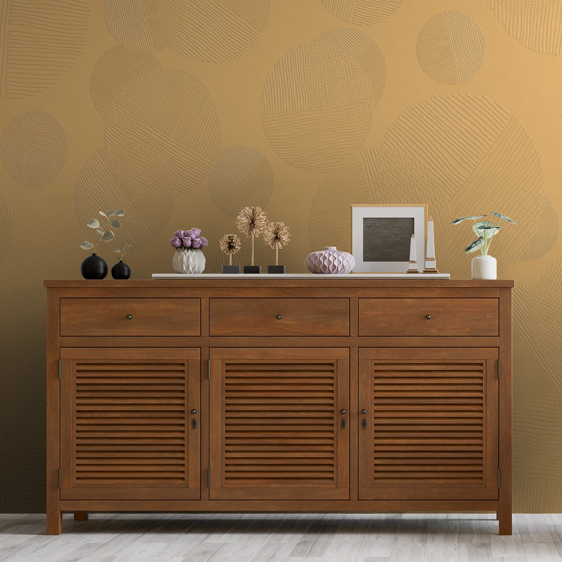 3D Rhythmic Circle Path - Paintable Wallpaper
