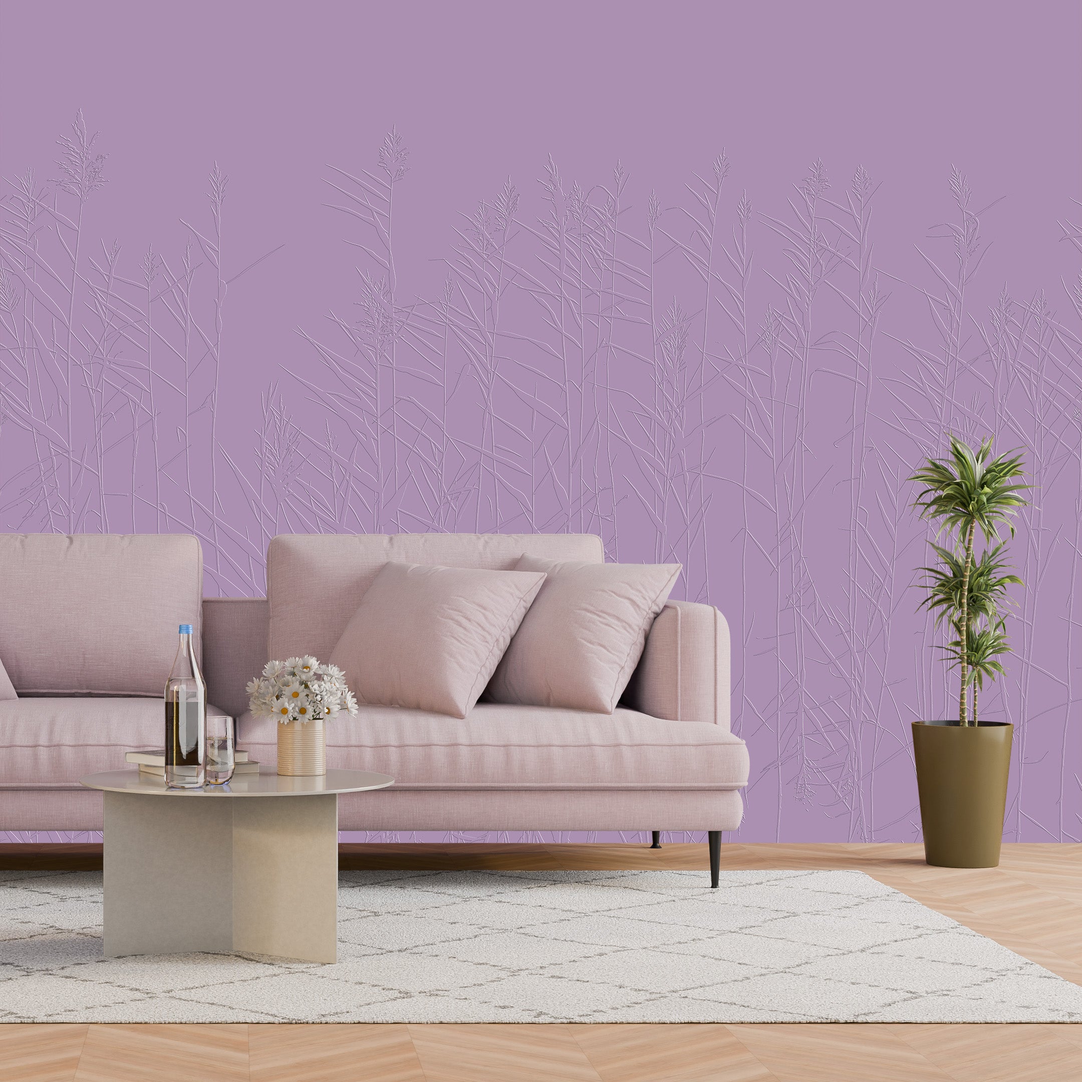 3D Windswept Prairie Relief - Paintable Mural