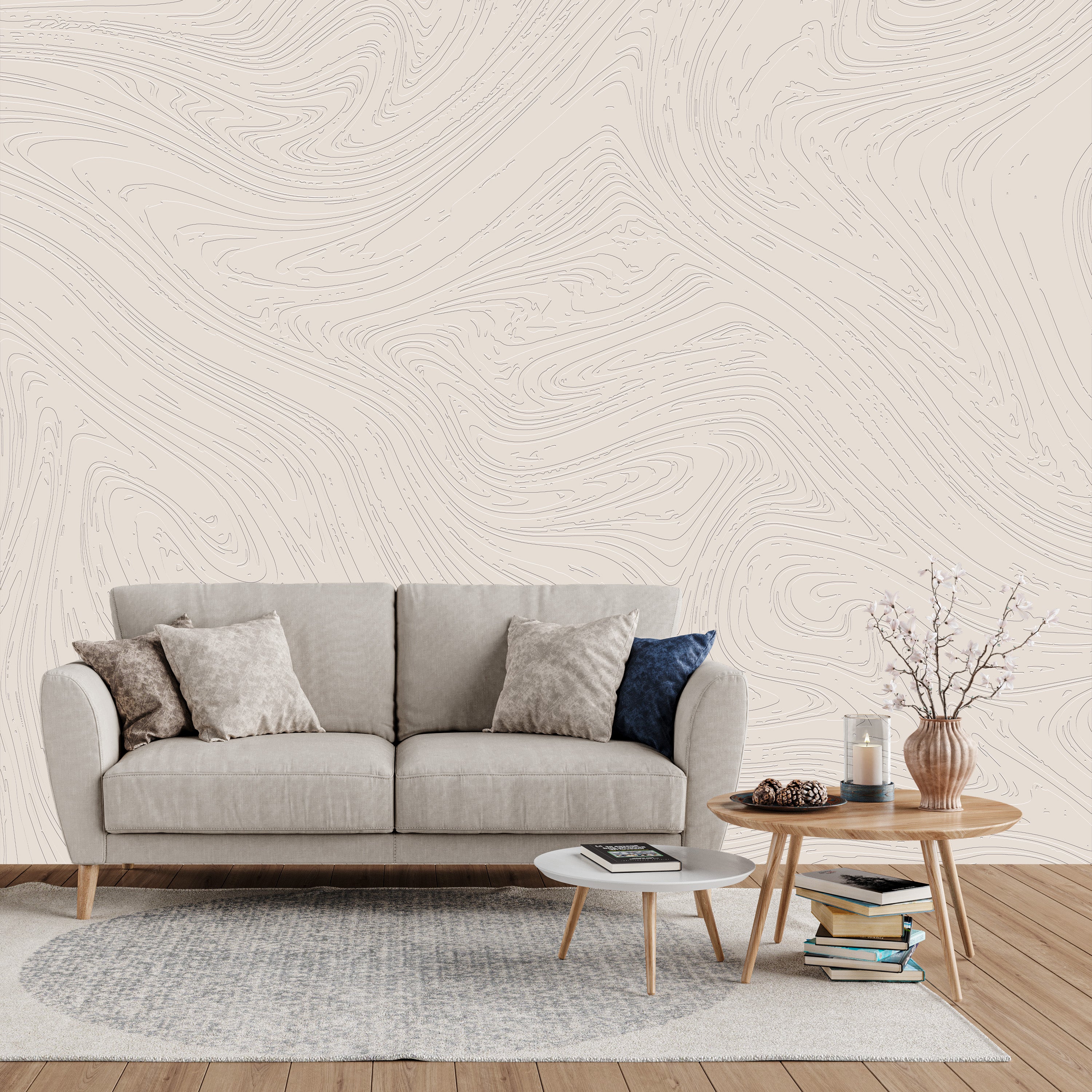 3D Abstract Ocean Current - Paintable Mural