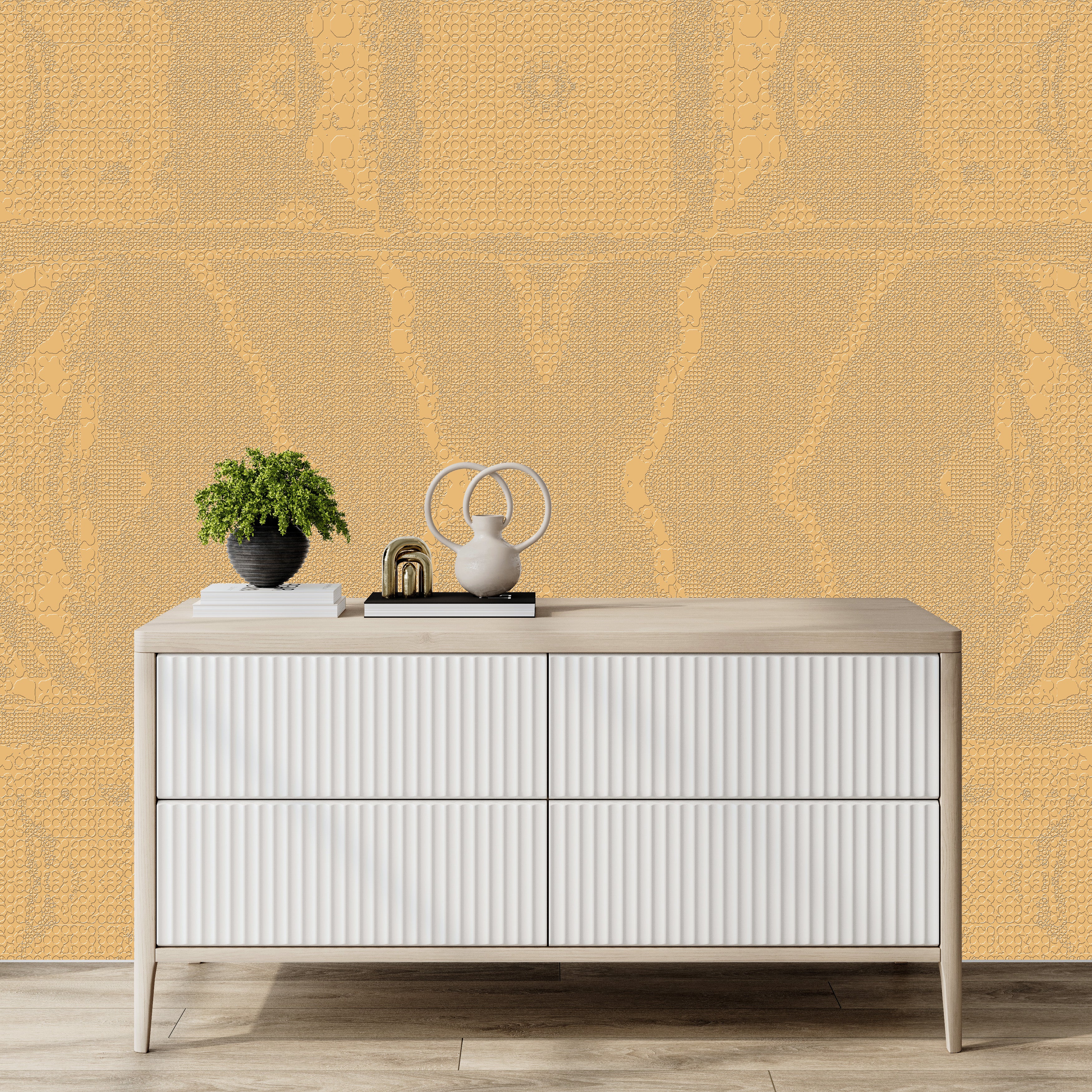 3D Delicate Symmetry - Paintable Wallpaper