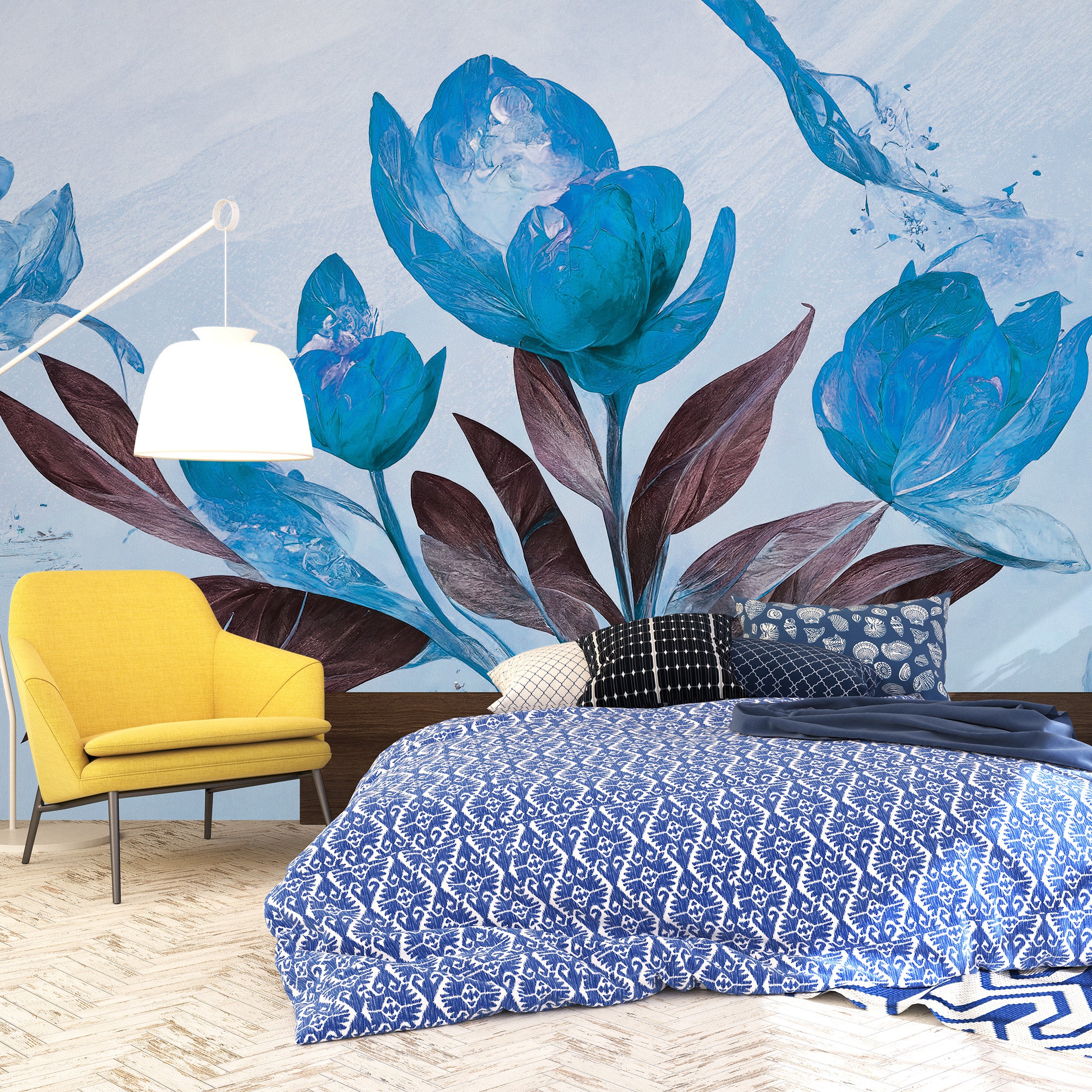 3D Floral Radiance - Printed Mural