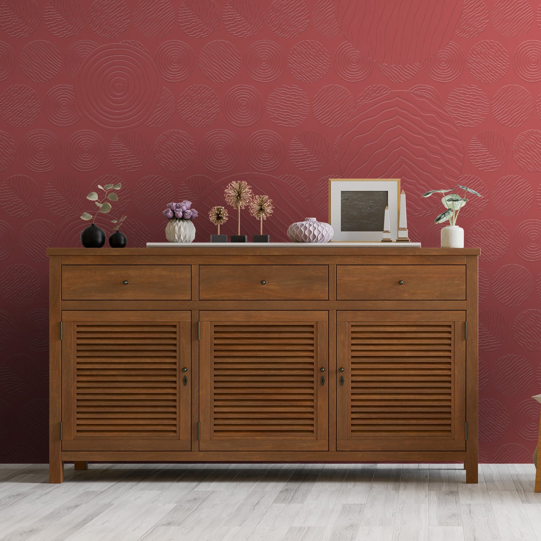 3D Amethyst Ripples - Paintable Mural