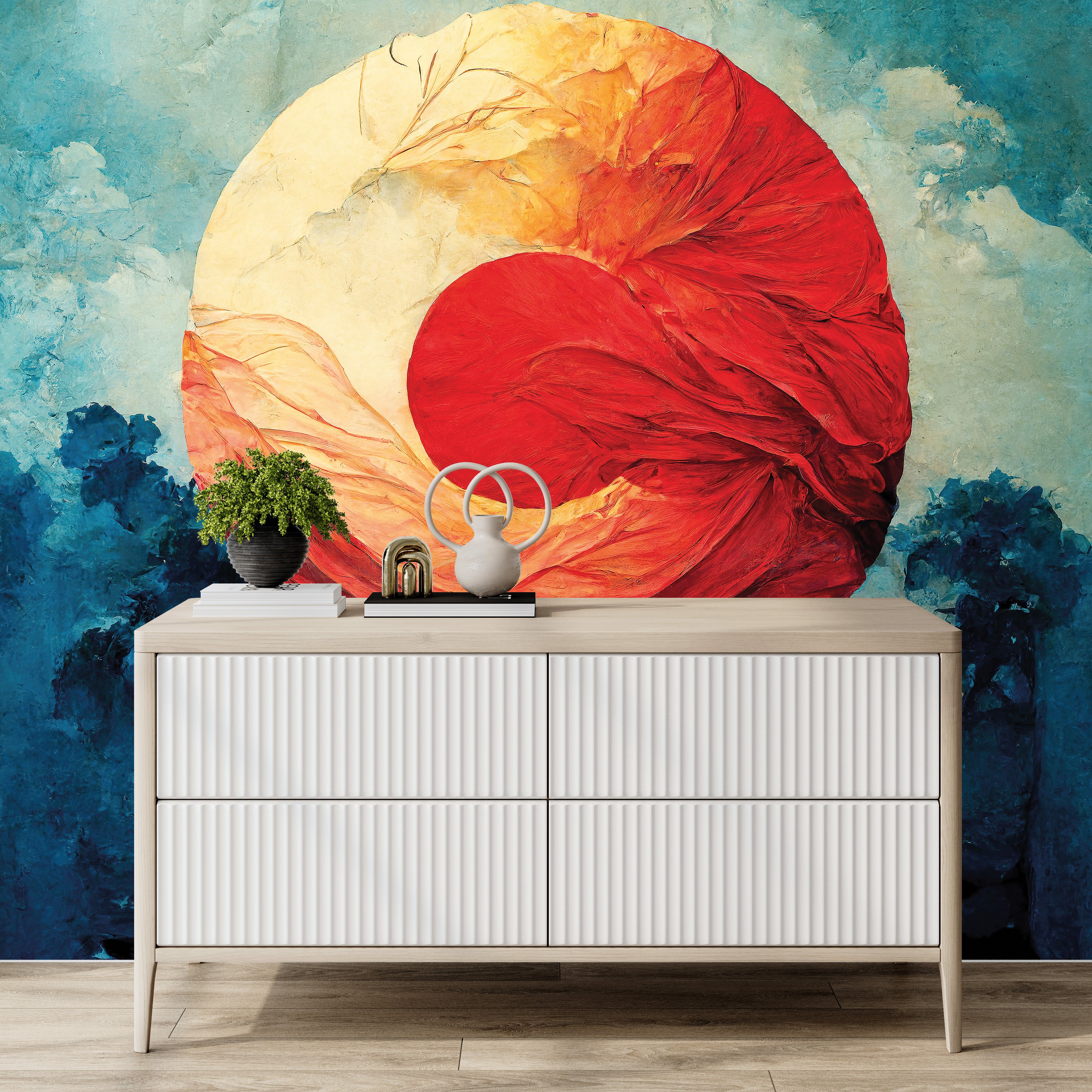 3D Radiant Sunrise - Printed Mural