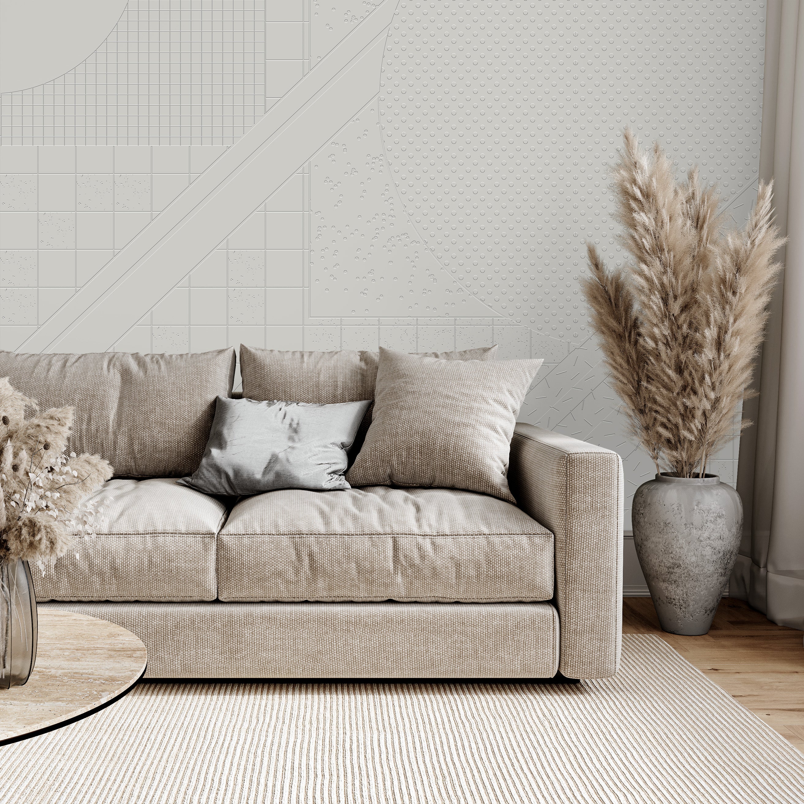 3D Pulse Wave - Paintable Mural