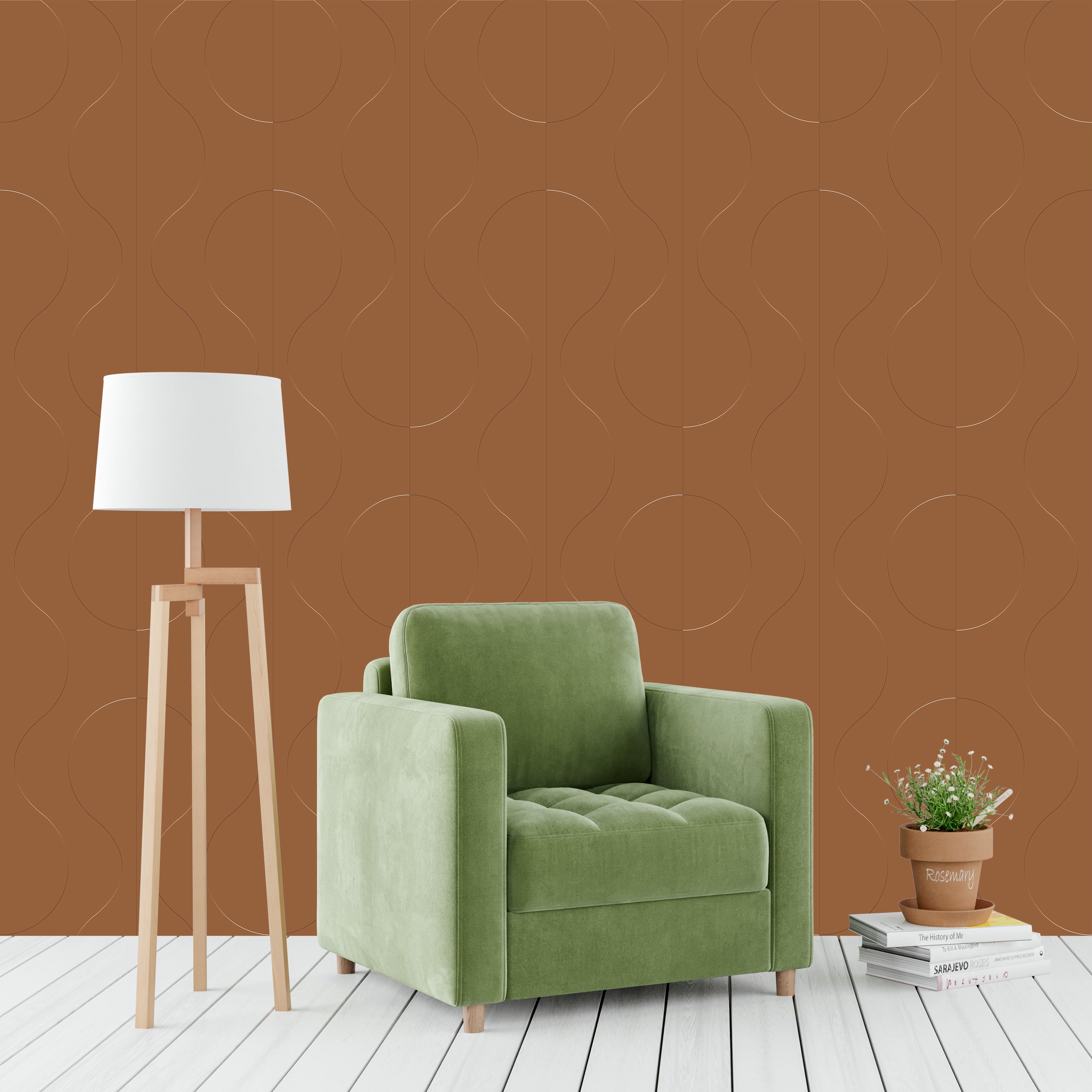 3D Retro Capsule Grid - Paintable Wallpaper