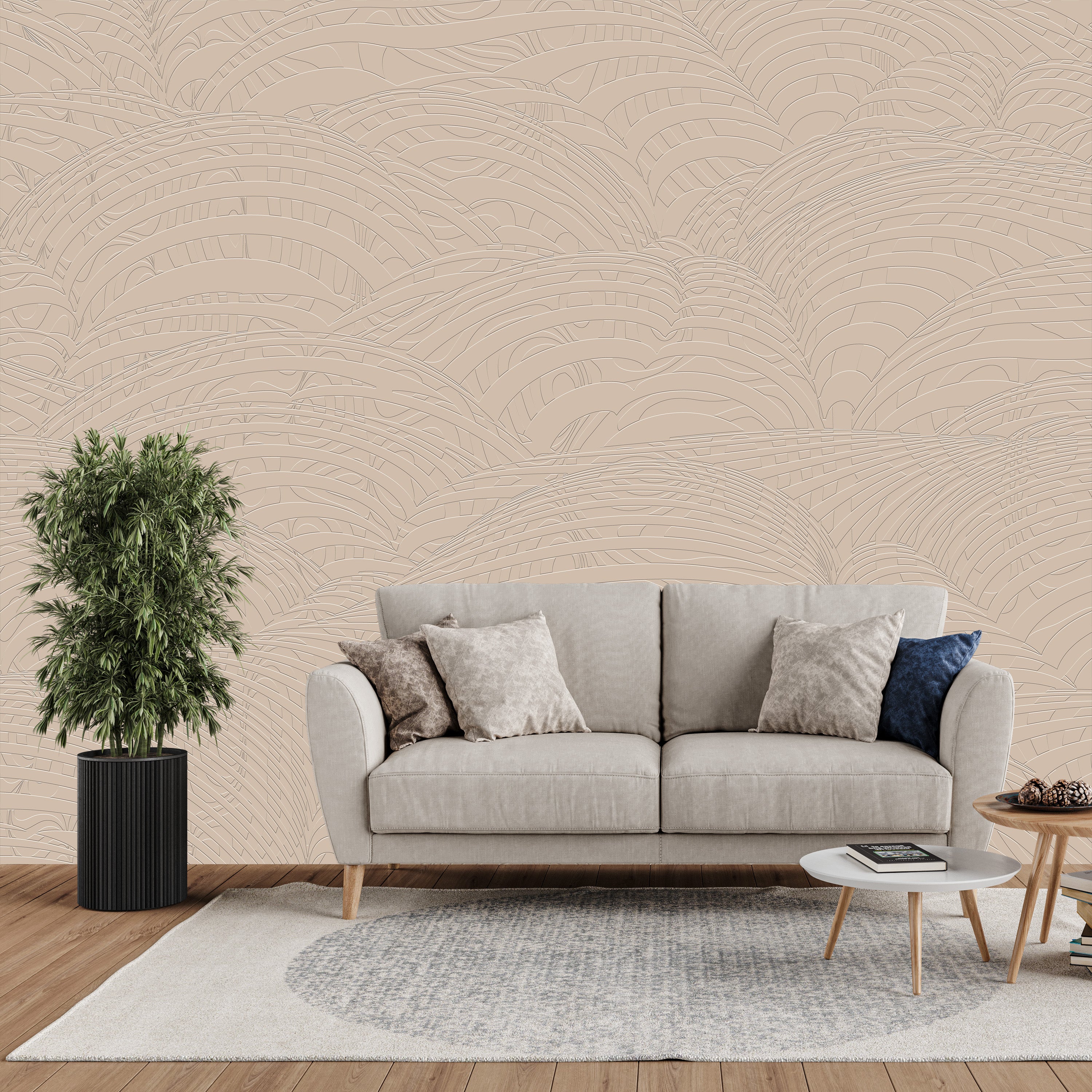 3D Art Deco Horizon - Paintable Mural