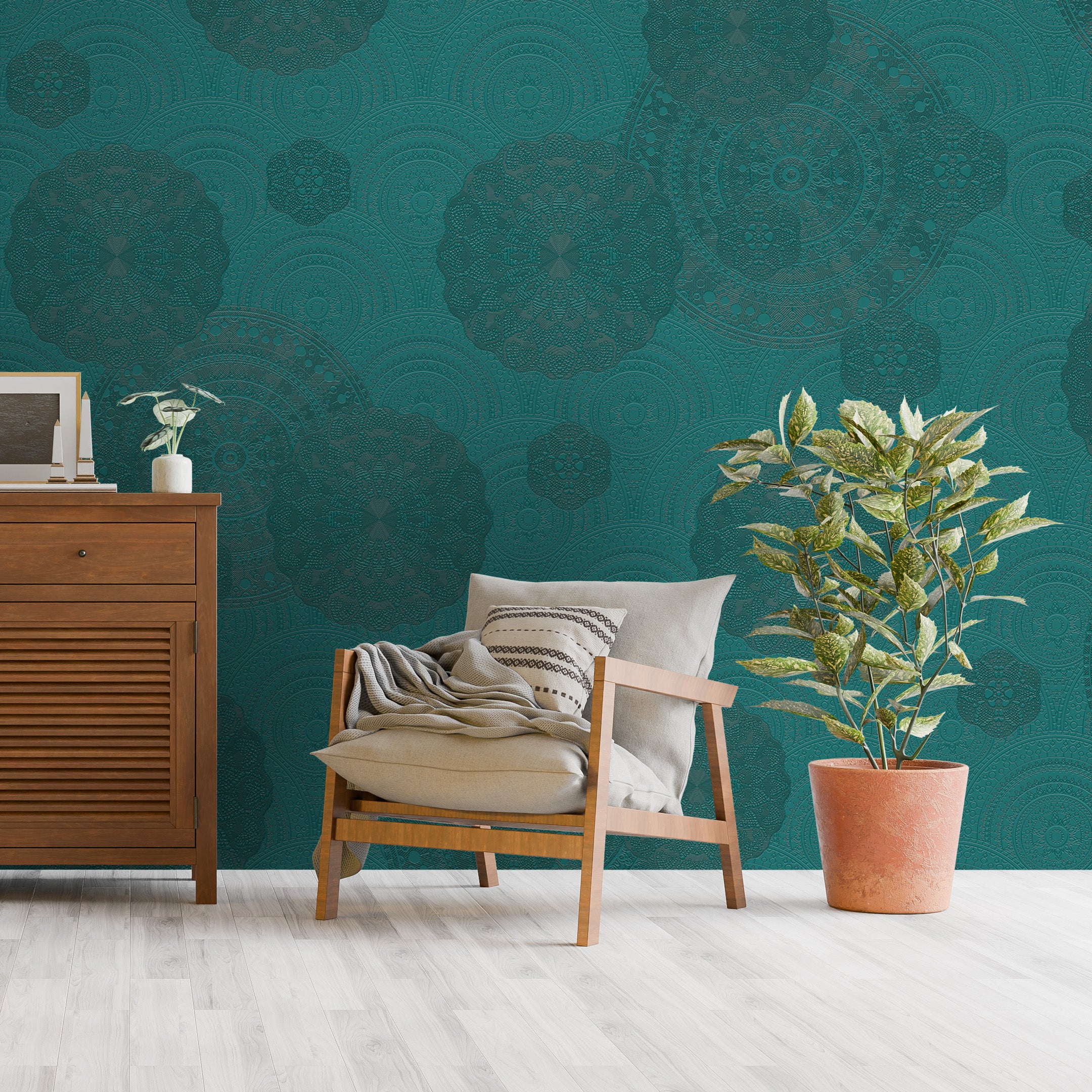 3D Moonstone Mandala - Printed Mural