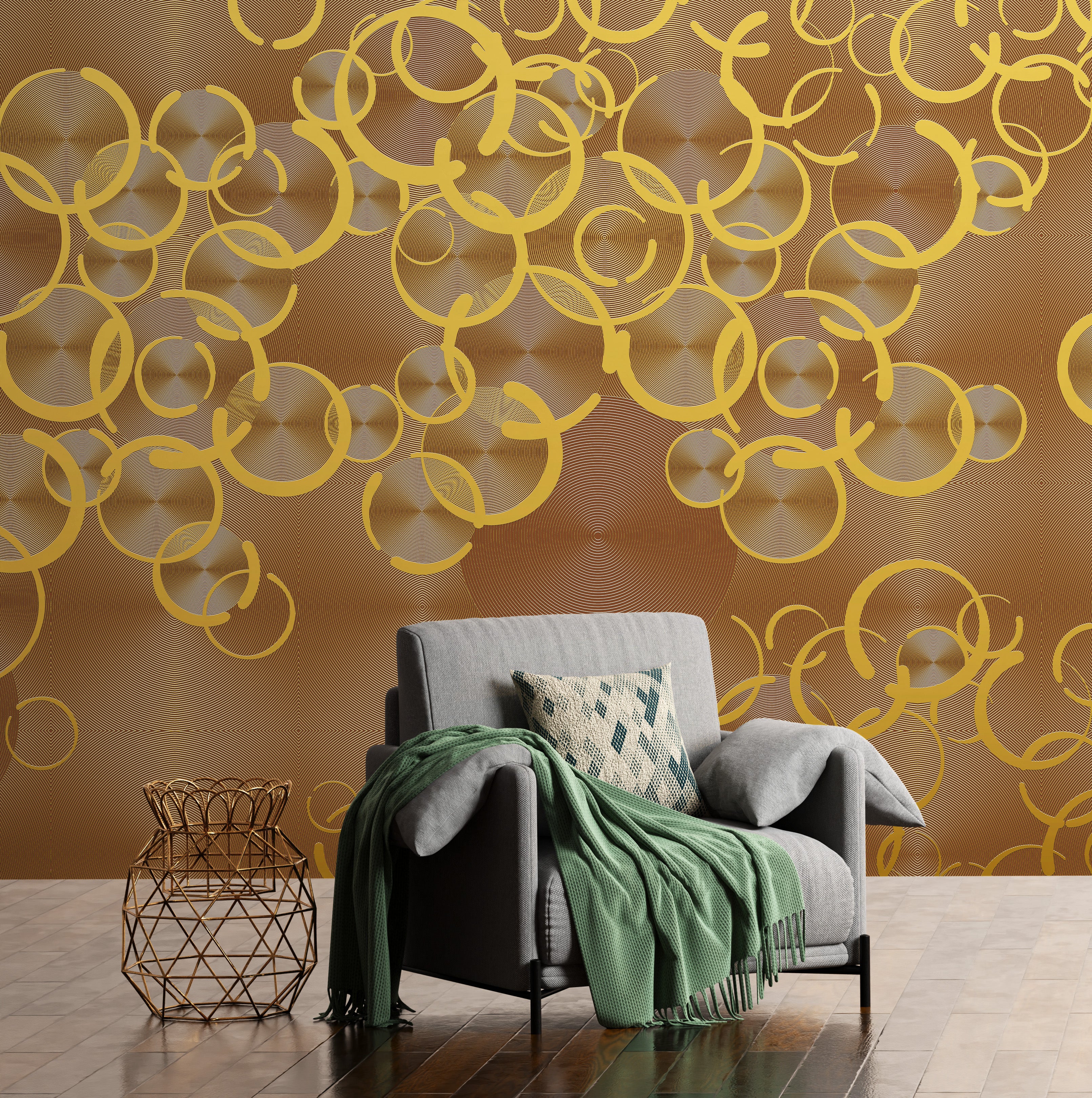 3D Ethereal Circles - Paintable Mural