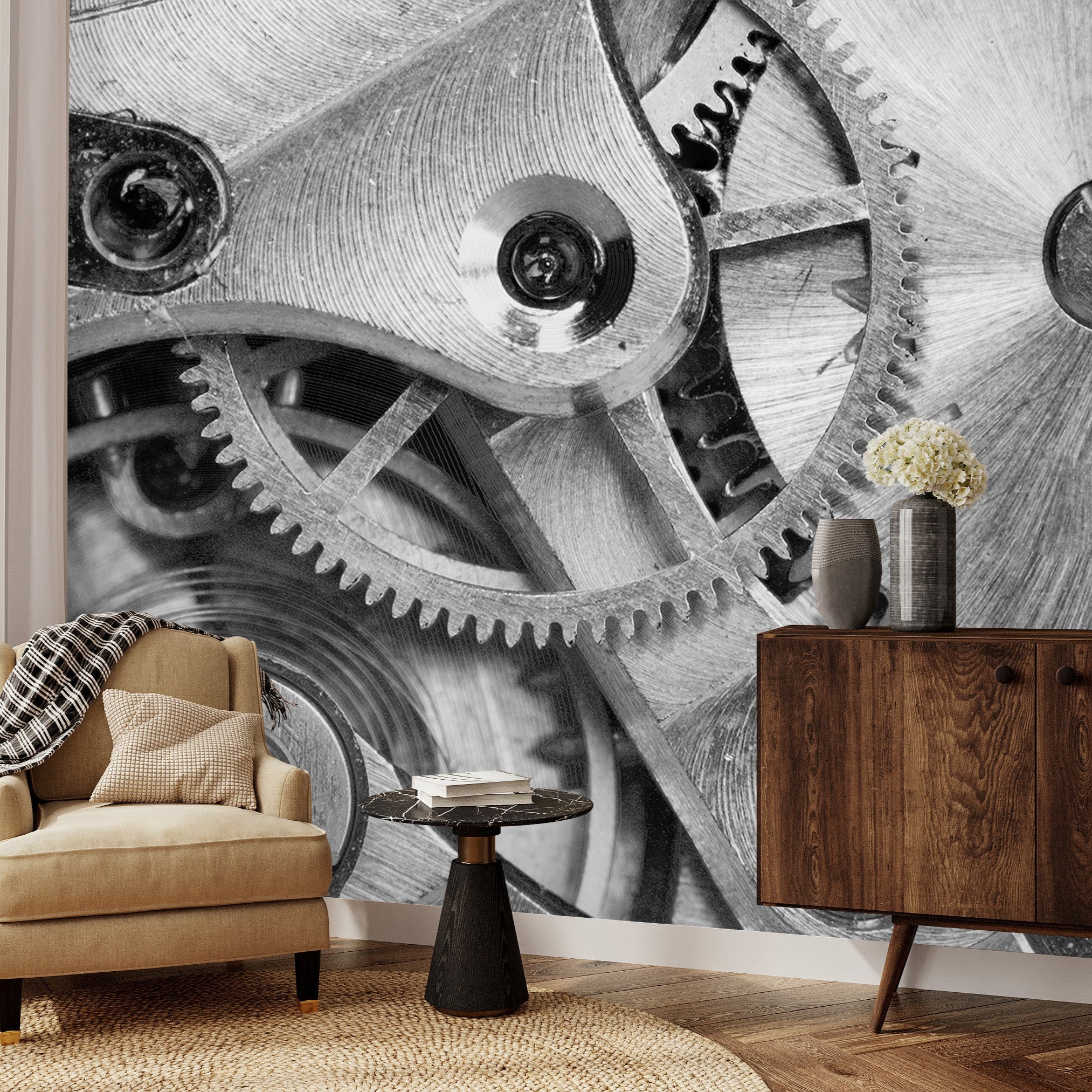 3D Clockwork Cogs - Printed Mural