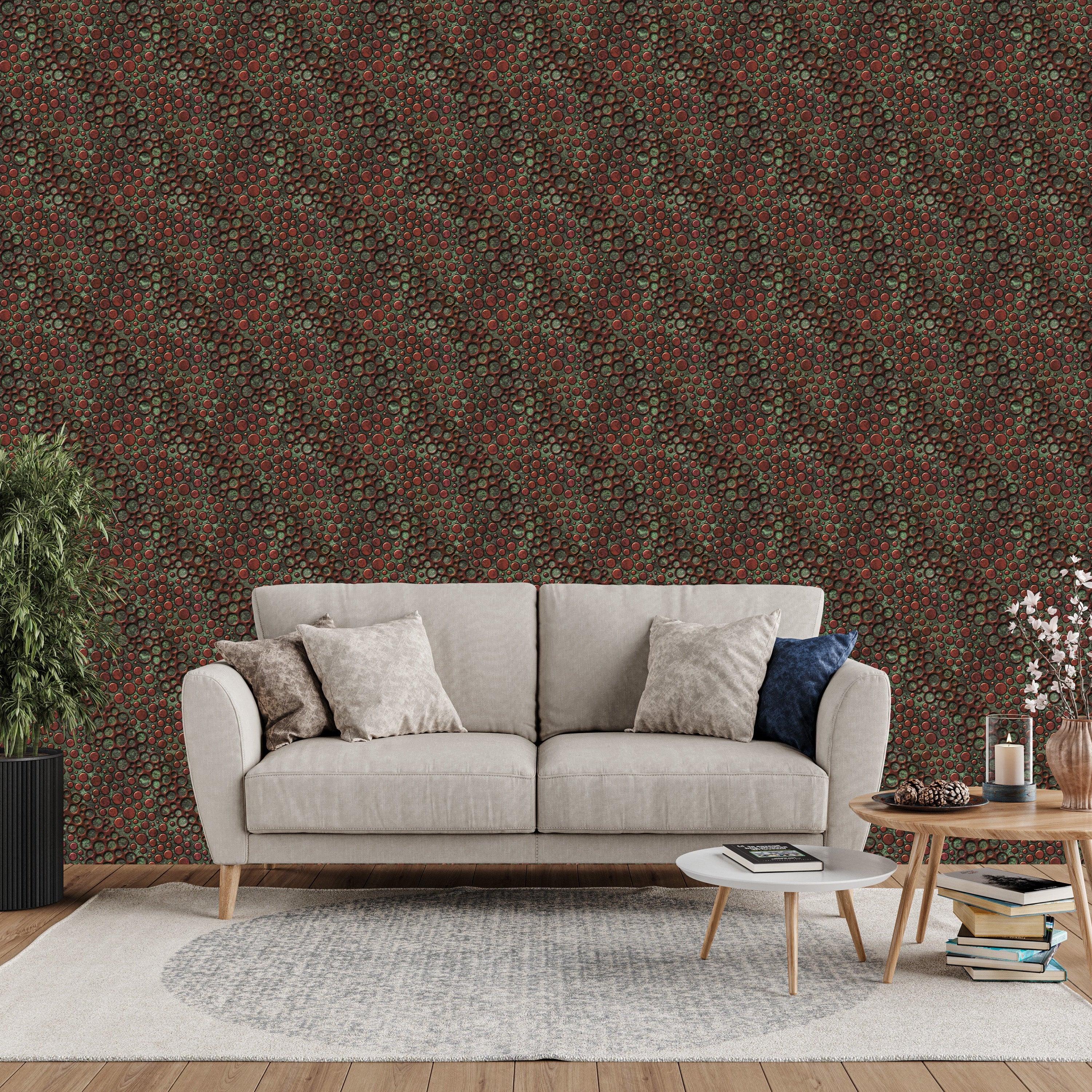 3D Metallic Bubbles - Printed Wallpaper
