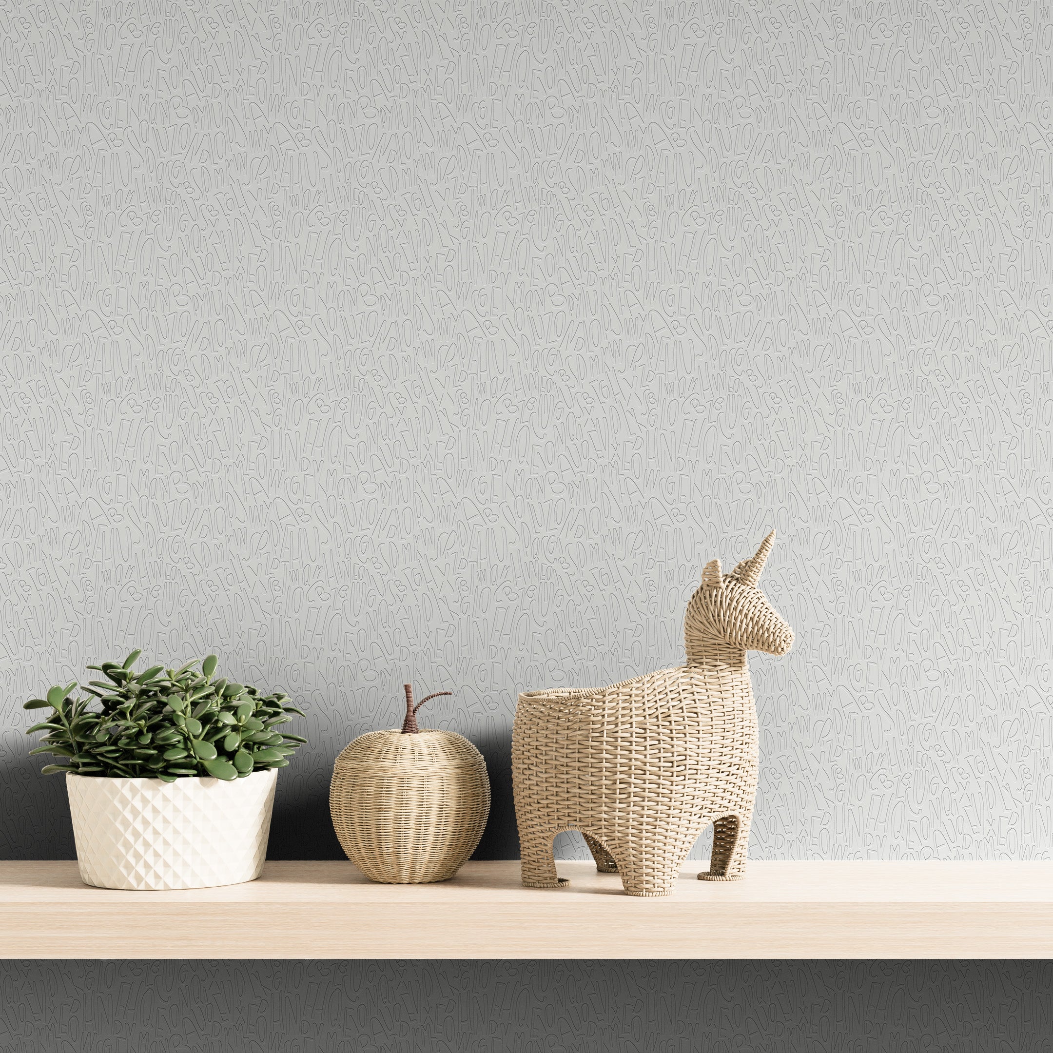 3D Letter Doodles - Paintable Mural