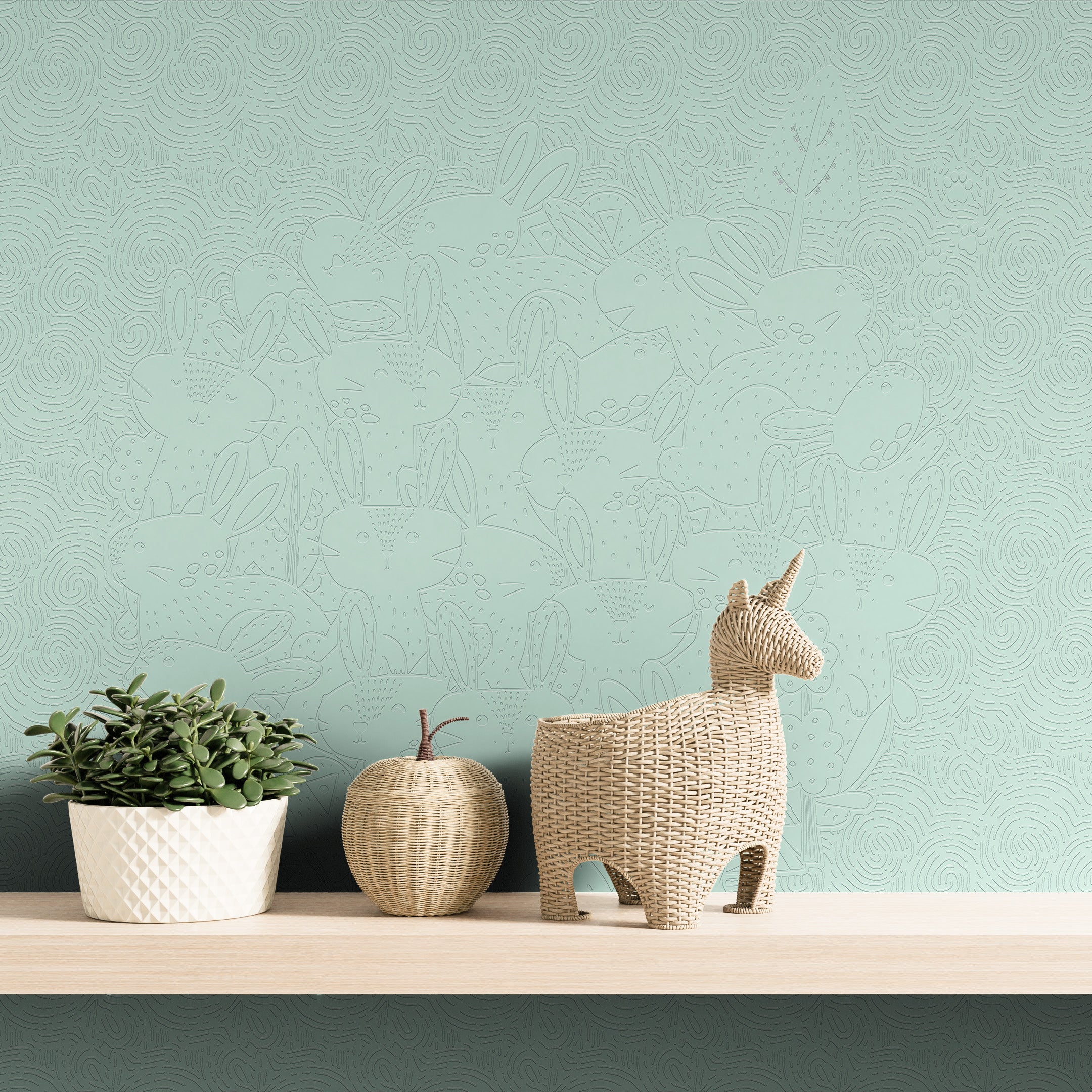 3D Bunny Burrow - Paintable Mural