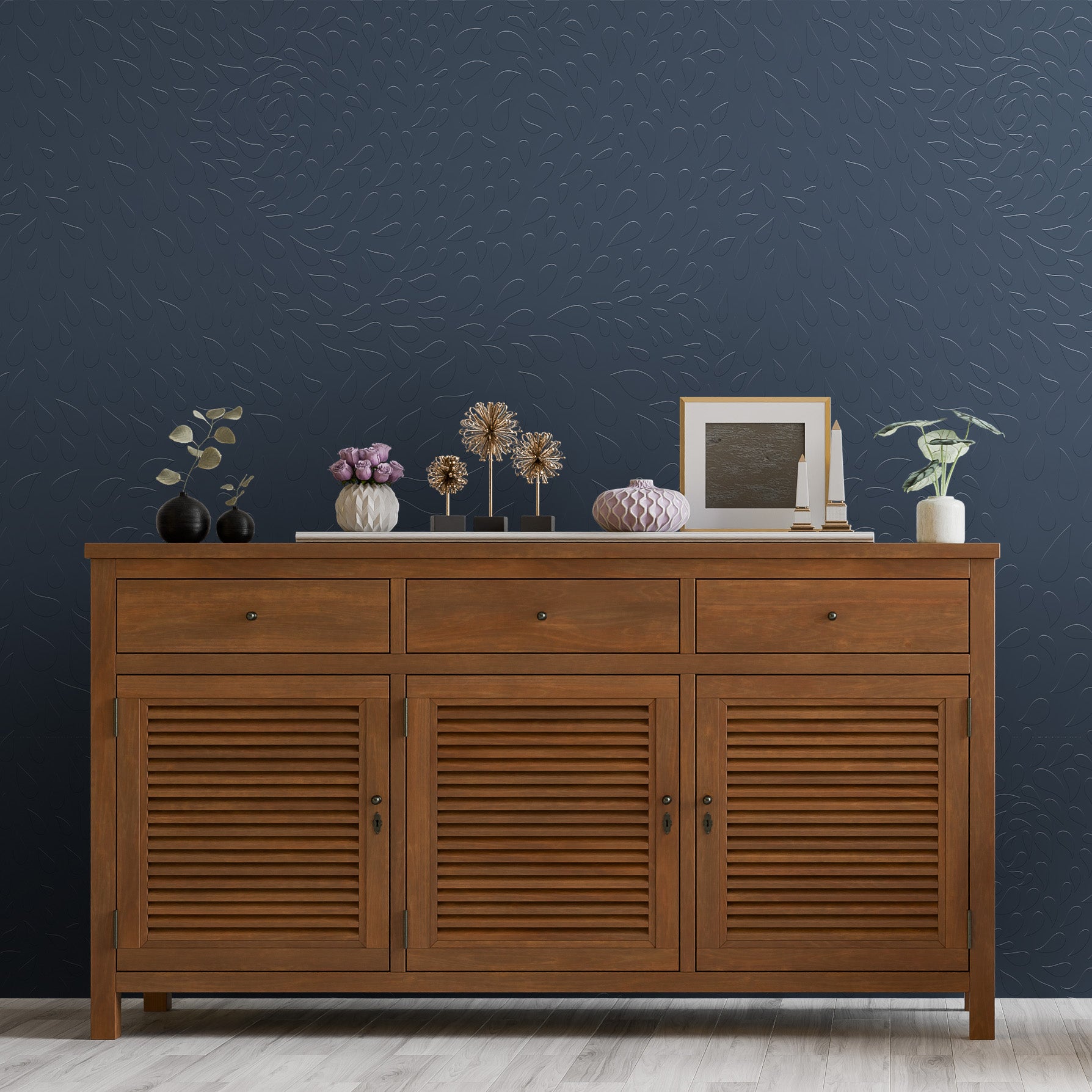 3D Cascading Raindrops - Paintable Mural